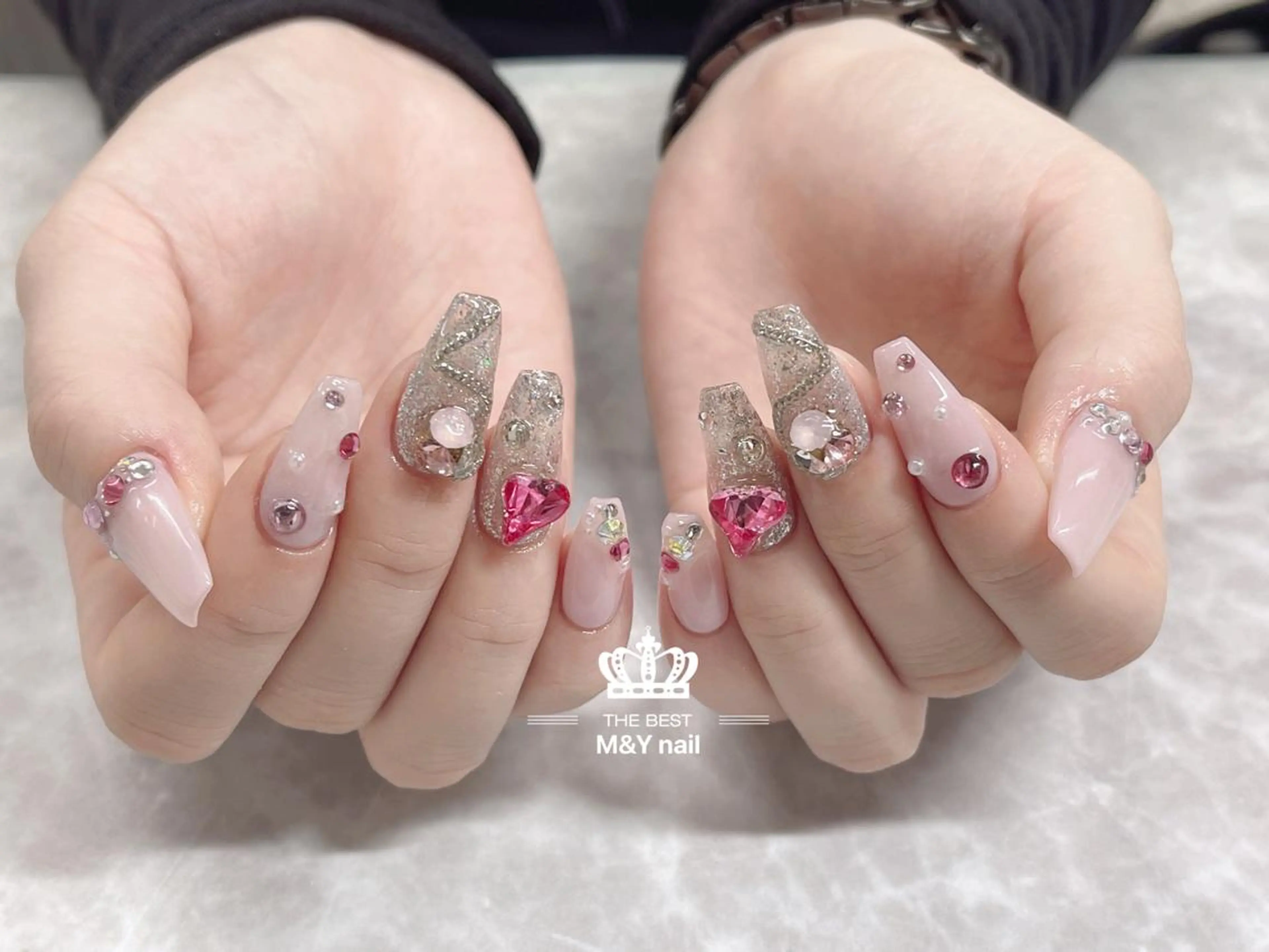 ネイル ハート ハンドネイル ハンドケア M&Y NailSalonのネイルデザイン