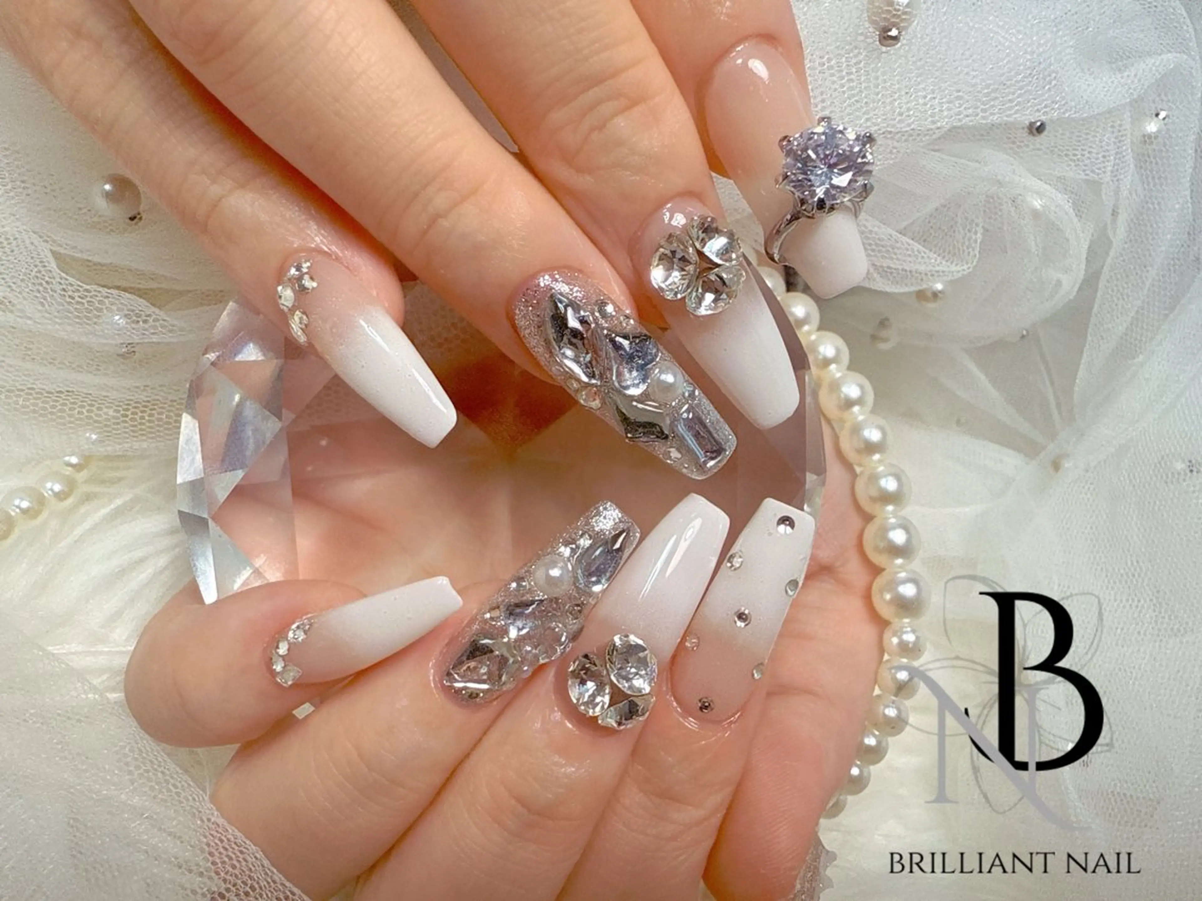 ロング ハンドネイル ハンドケア brilliant nail💎あやのネイルデザイン