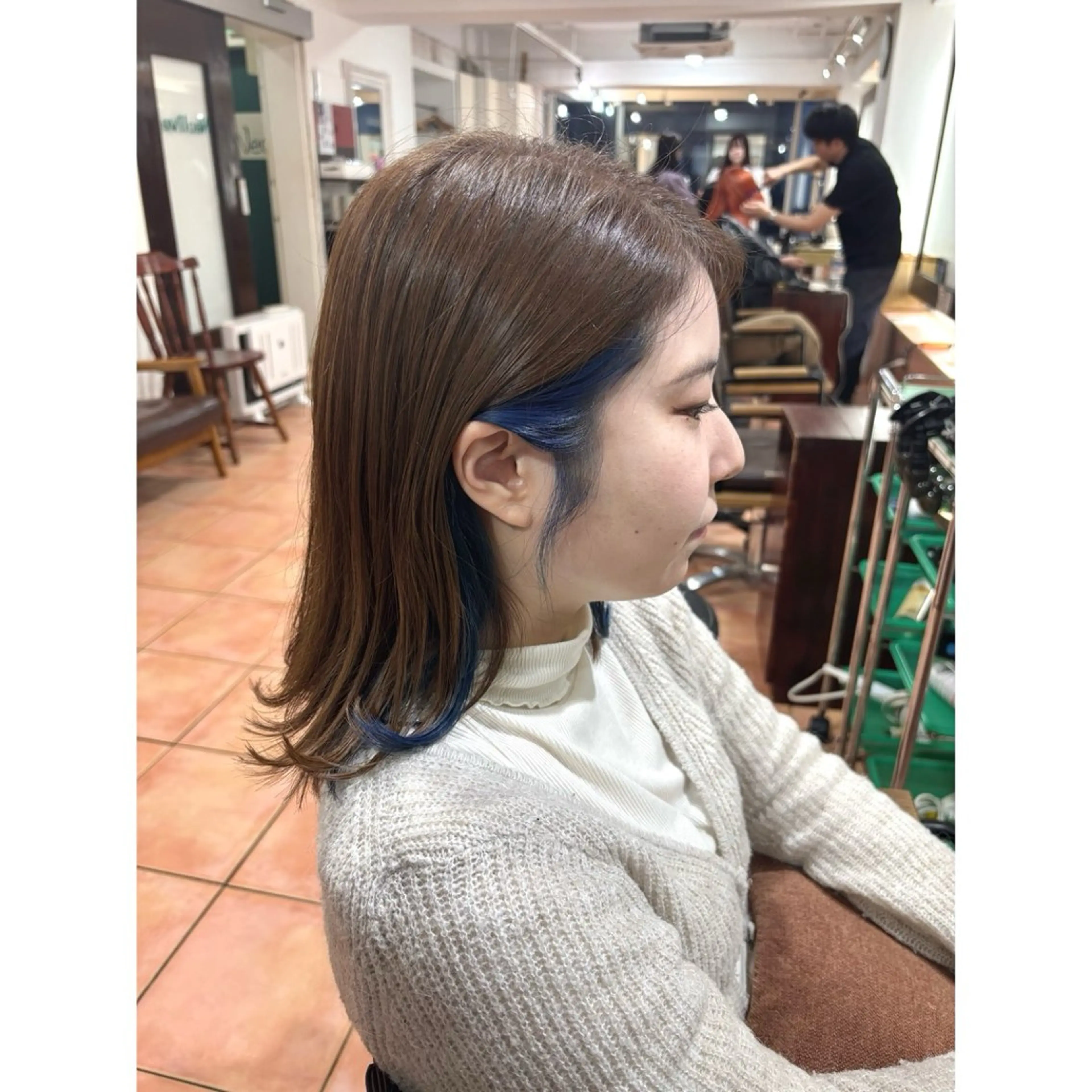ミディアム カラー ヘアアレンジ カット ヘアカラー 🦋エクステ/透明感 カラー🦋宮川莉央のヘアスタイル