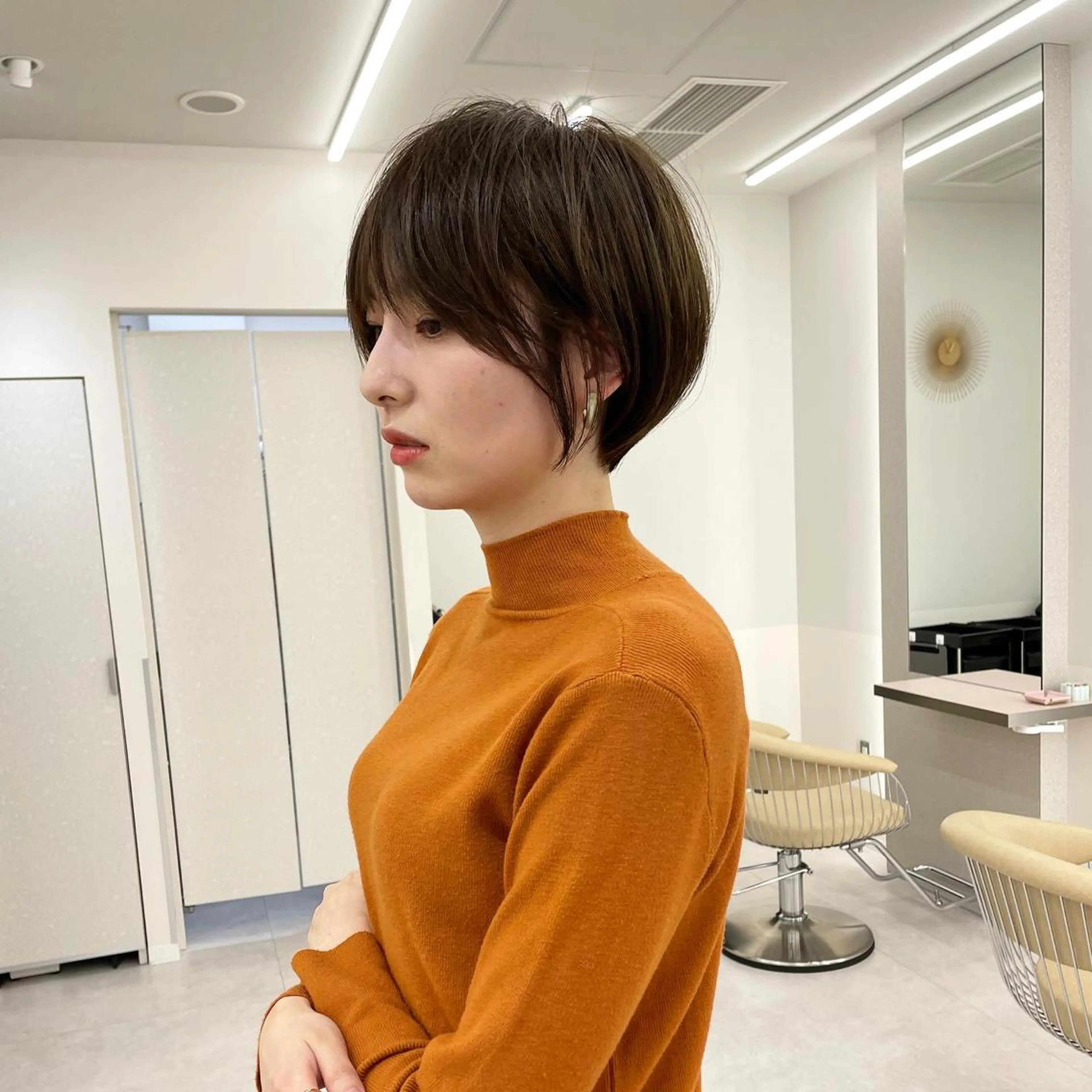 ショート カラー ショートボブ ショートレイヤー ハンサムショート 丸みショート ボブ カット ヘアカラー トリートメント ヘッドスパ 木原良 (キハラ リョウ)のヘアスタイル