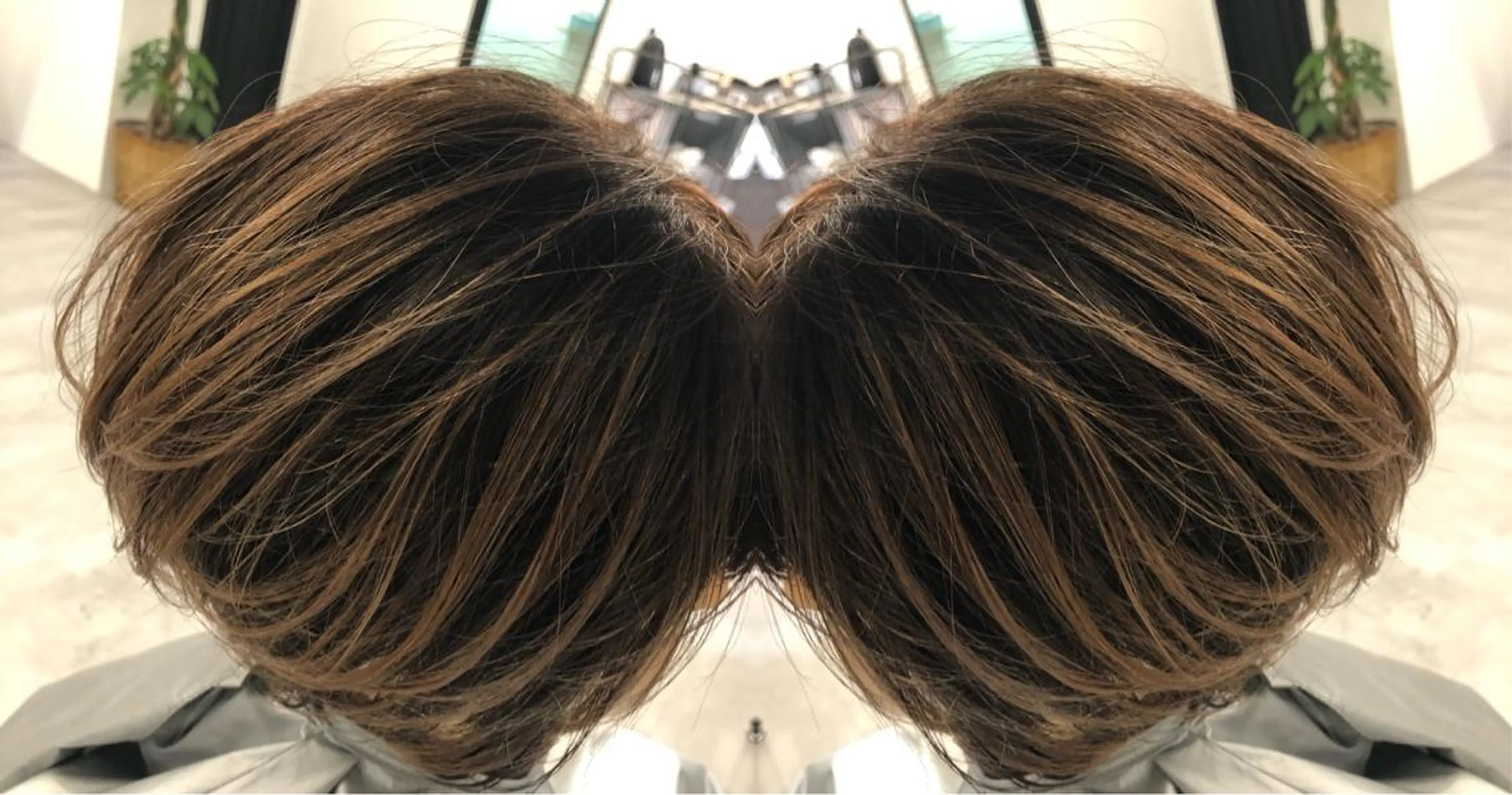 ショート カラー ヘアアレンジ ショートボブ シールエクステ バレイヤージュ デザインカラー ハイライトカラー アンドウ ユウ/ レイヤーカット/韓国のヘアスタイル