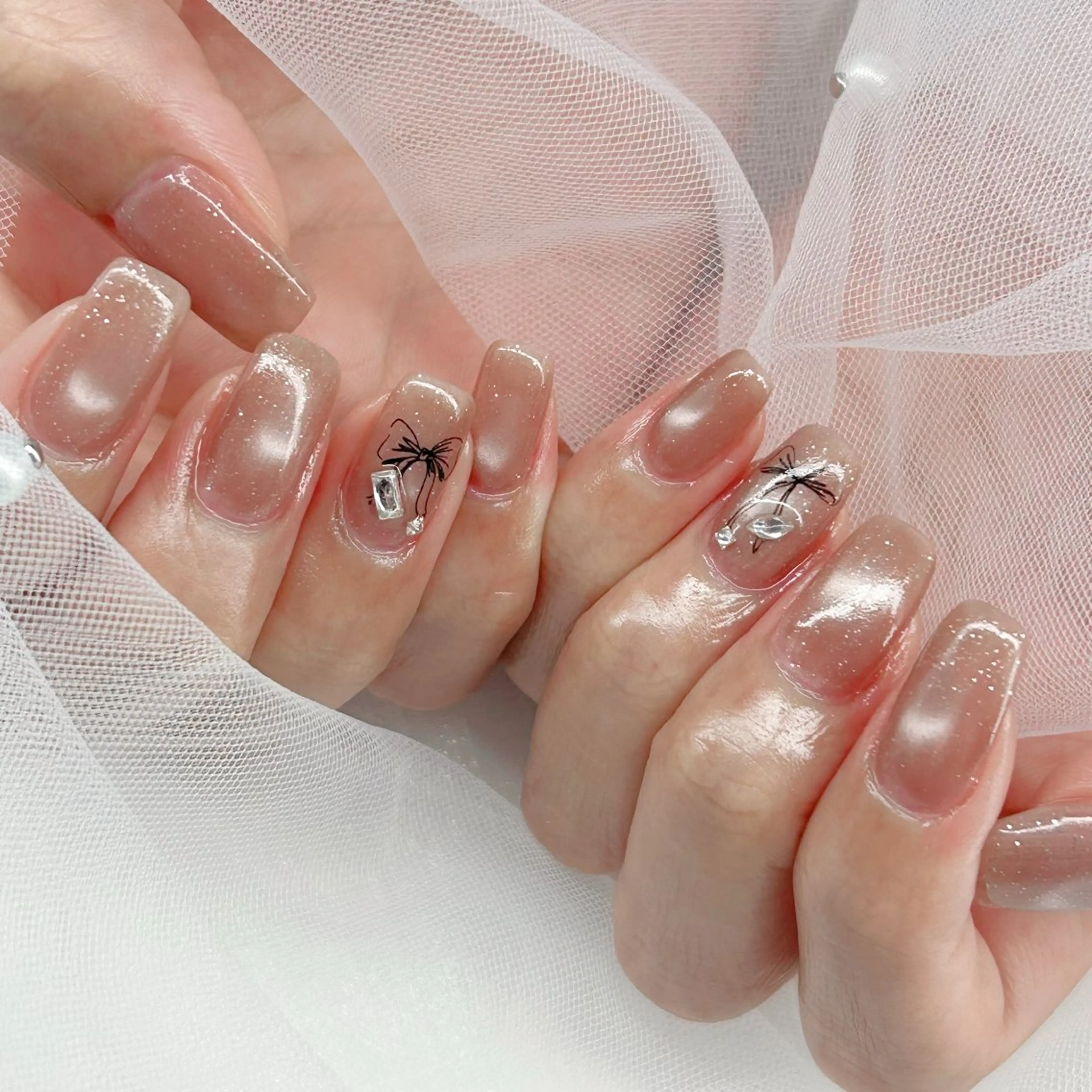 ネイル 氷ネイル・うるうるネイル マグネットネイル nail room totoのネイルデザイン