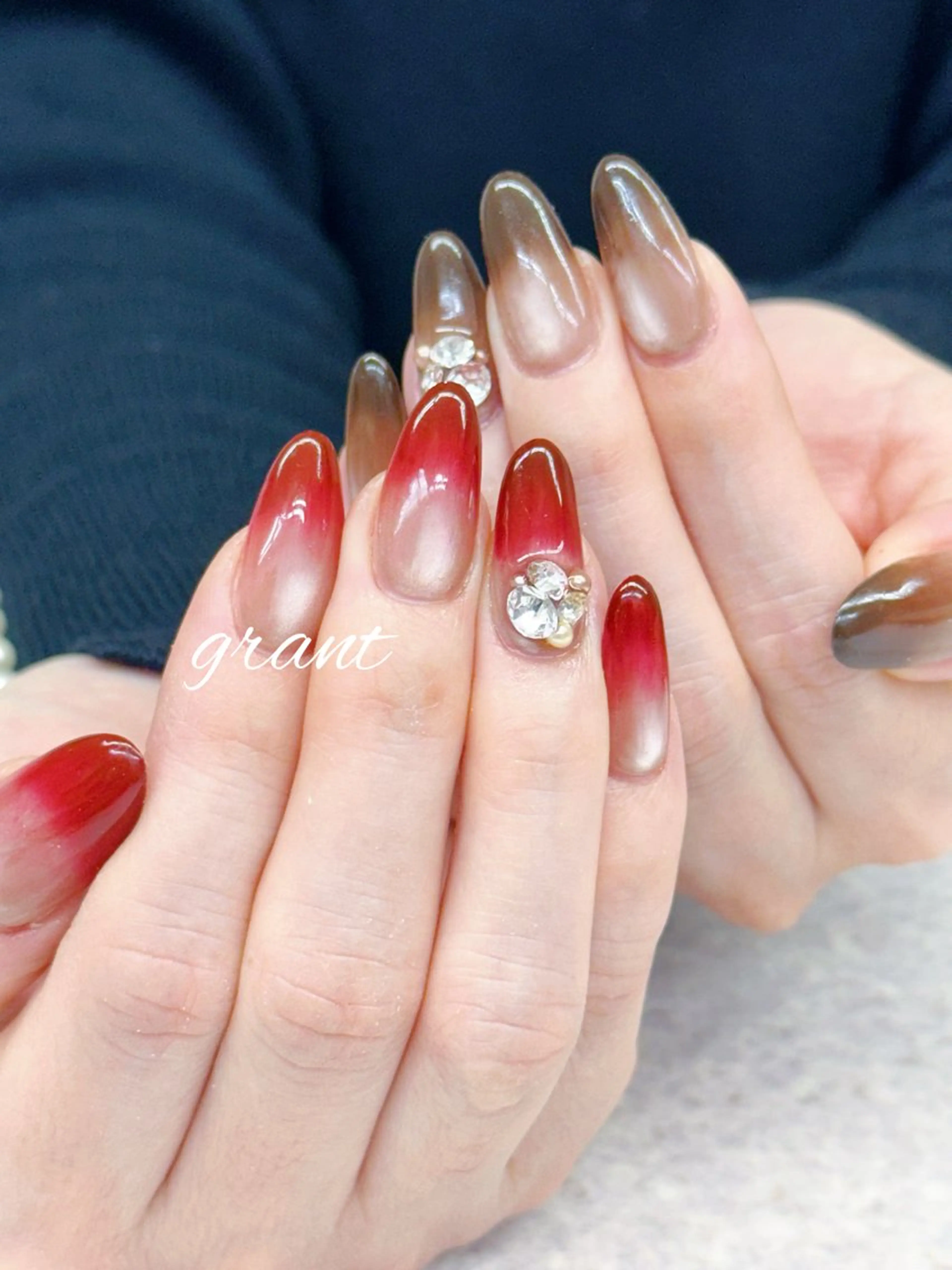 ネイル 長さ出し グラデーション 春ネイル ハンドネイル nailsalon grantのネイルデザイン
