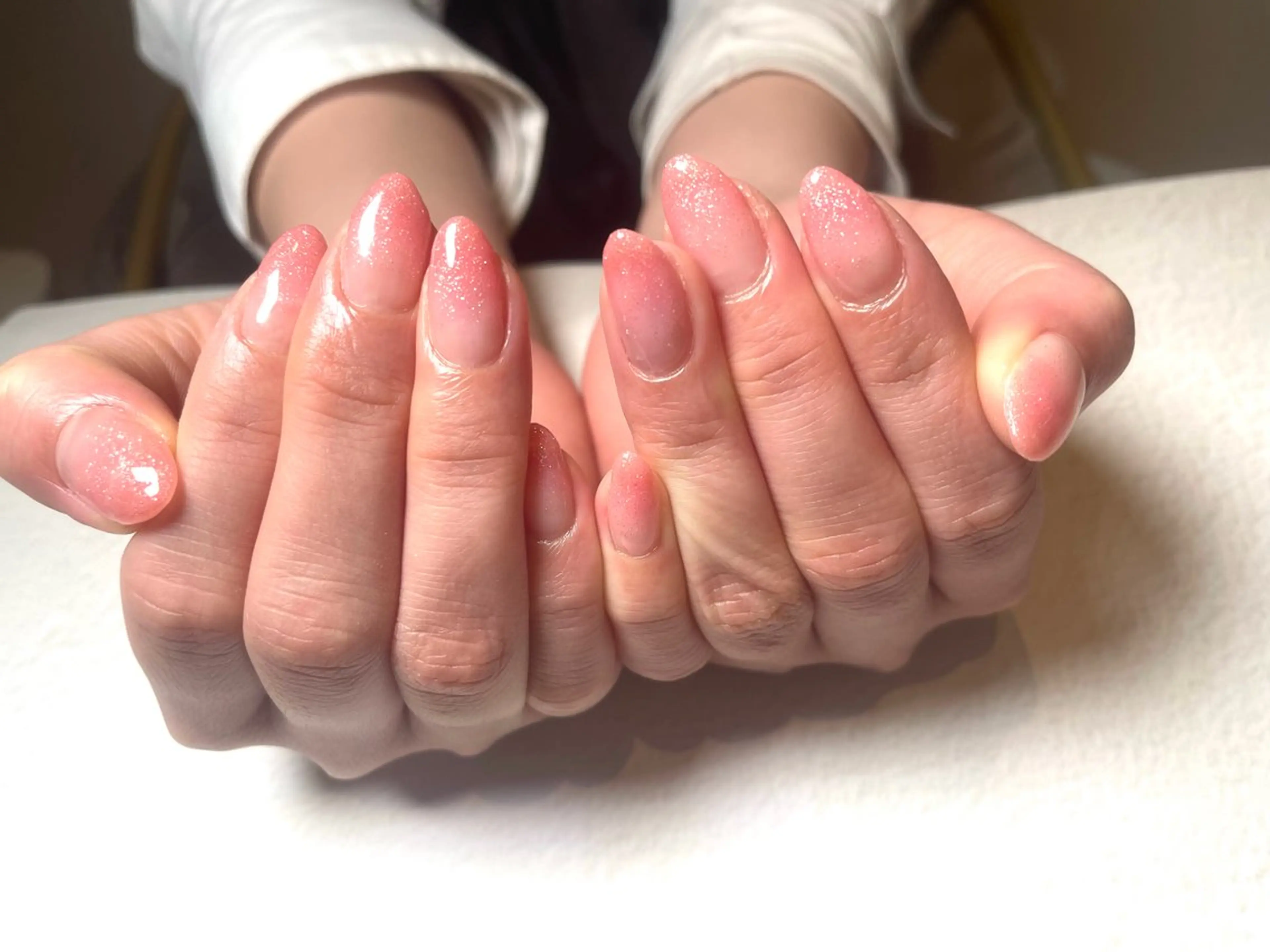 ネイル グラデーション ラメ(グリッター) ラメグラデーション ハンドネイル 吉川 由喜枝のネイルデザイン