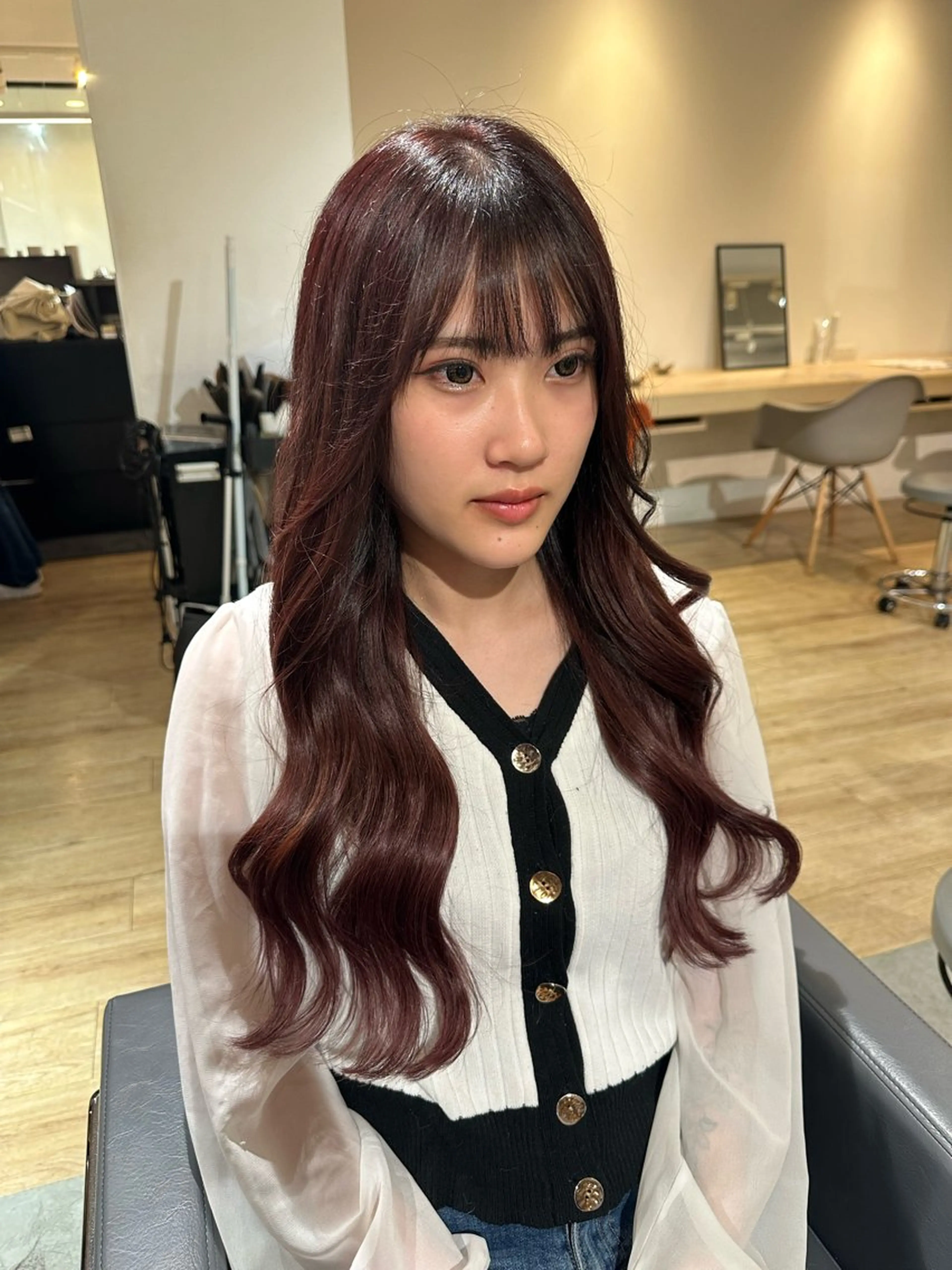 ロング カラー カット ヘアカラー エクステ 美髪・シールエクステ ホソタニリョウコのヘアスタイル