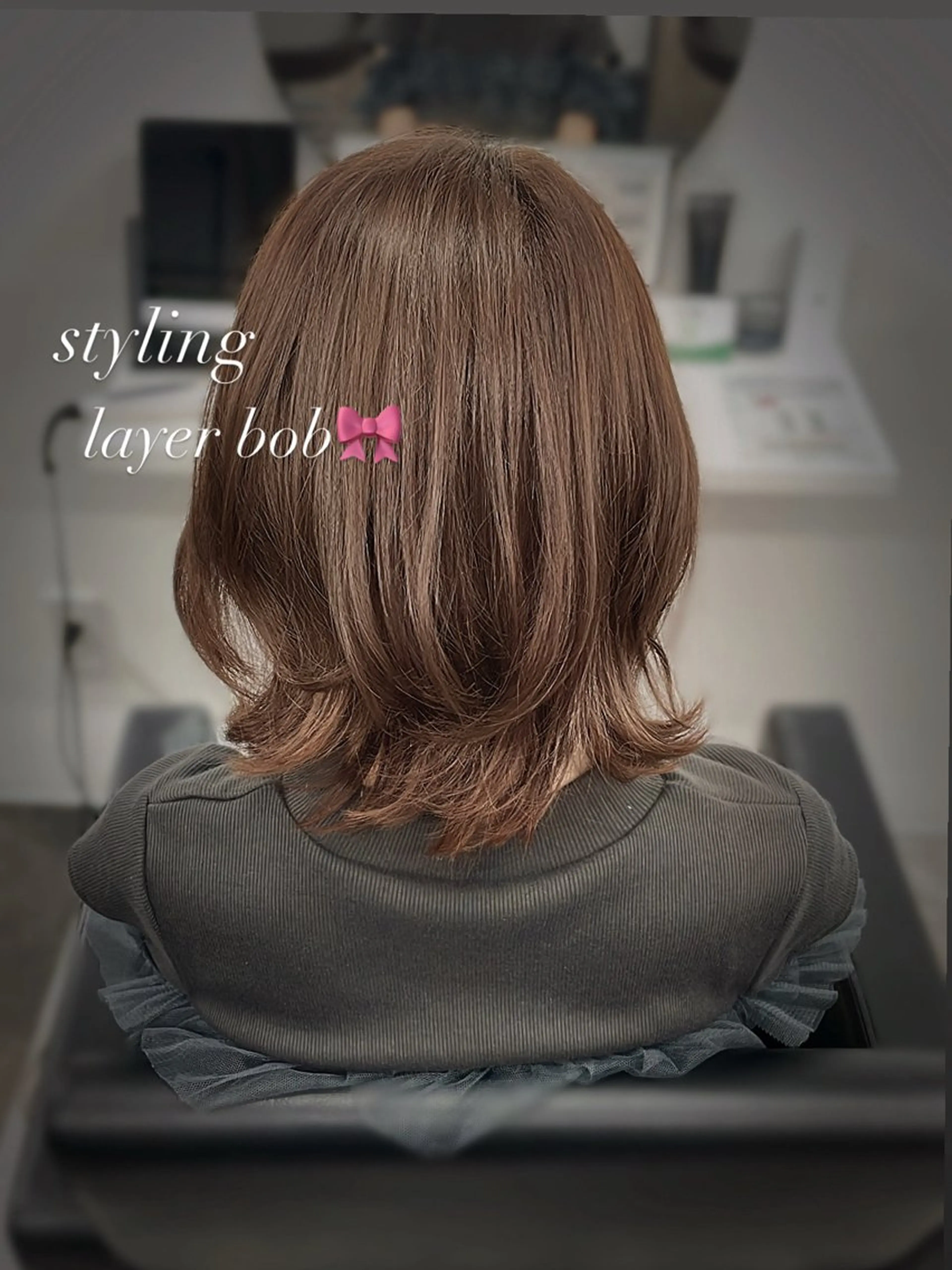 ミディアム カラー ヘアアレンジ 透明感カラー レイヤーカット 透明感カラー/ 韓国ヘア/umi🎀のヘアスタイル