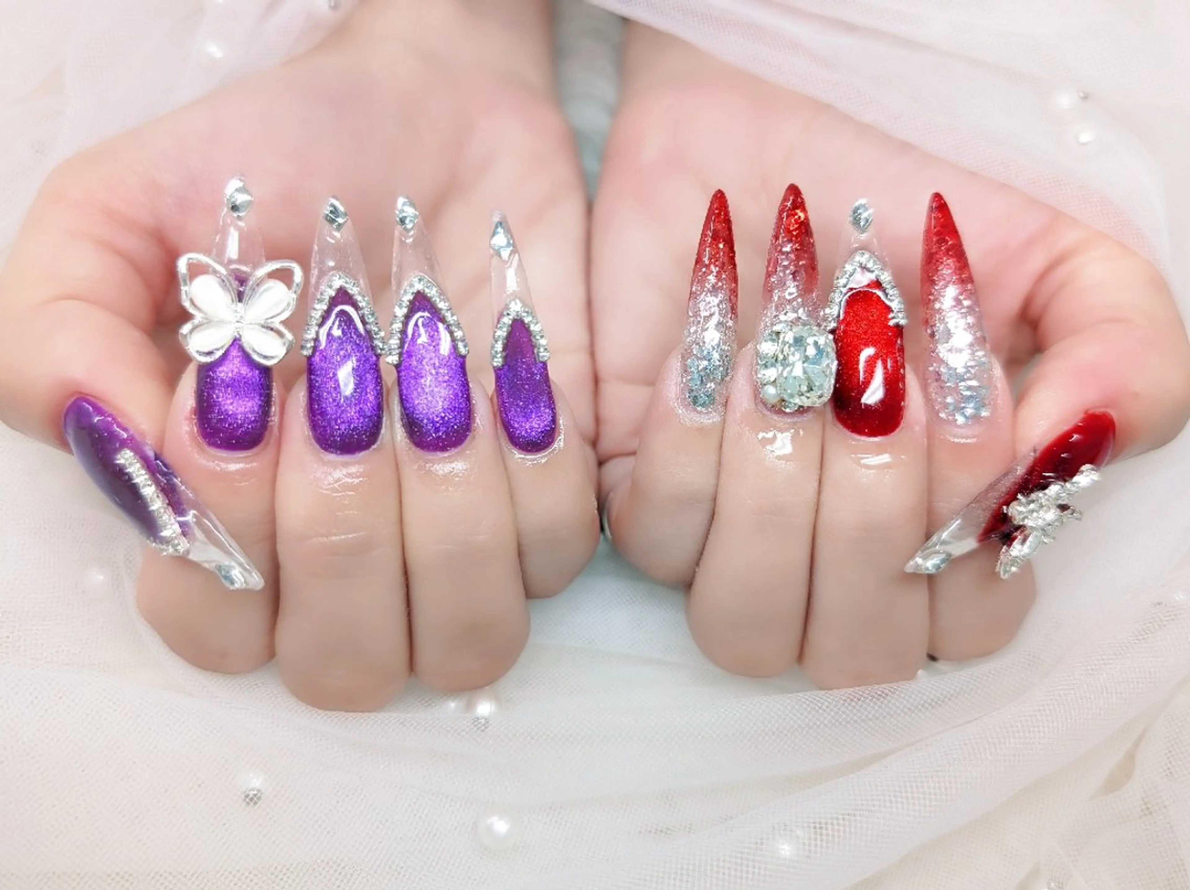 ネイル チークネイル 長さ出し フラッシュネイル フレンチネイル ジェルネイル Chouette Nailのネイルデザイン