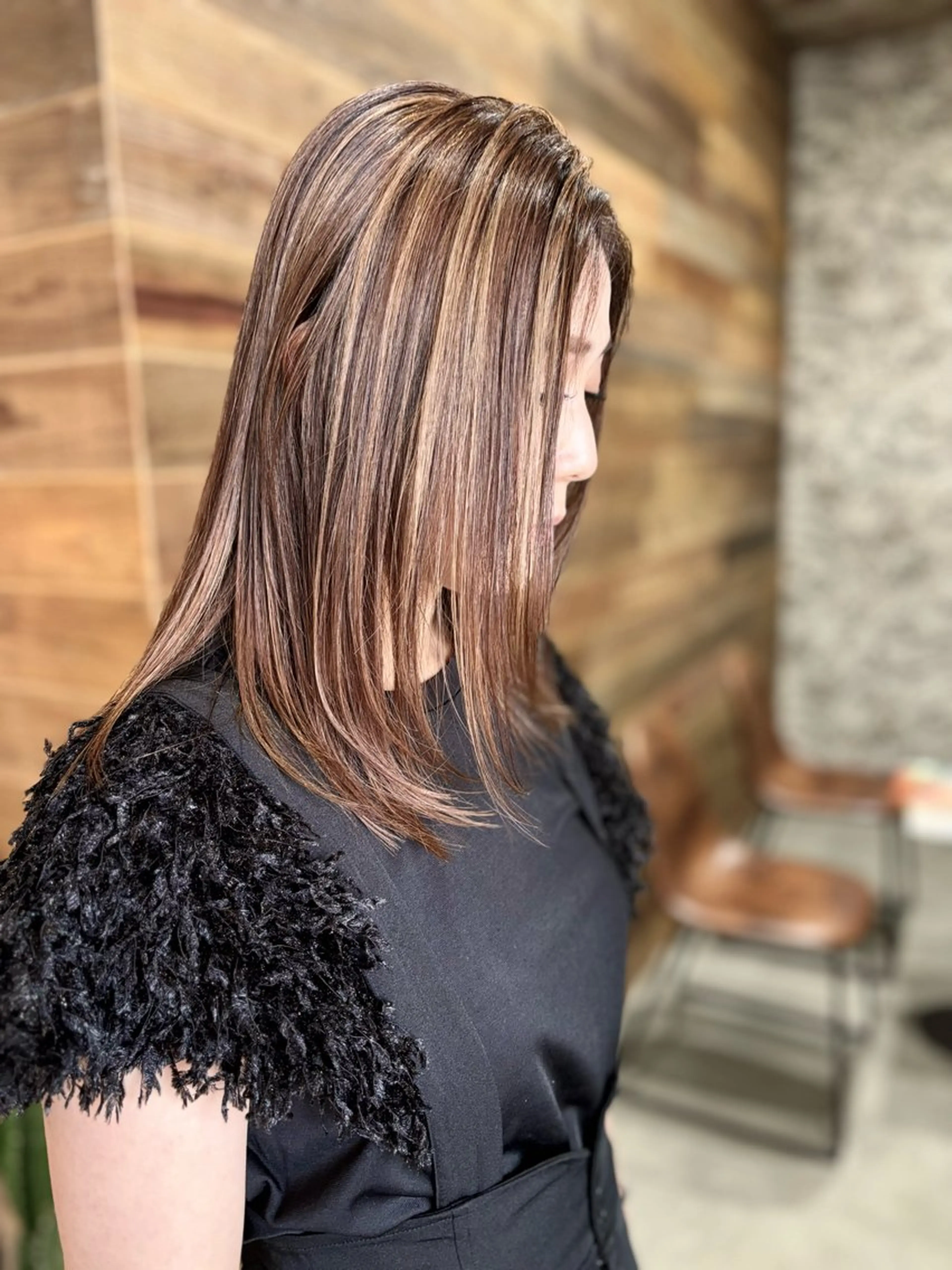 ロング ハイライト カット ヘアカラー yoshihara yuukiのヘアスタイル