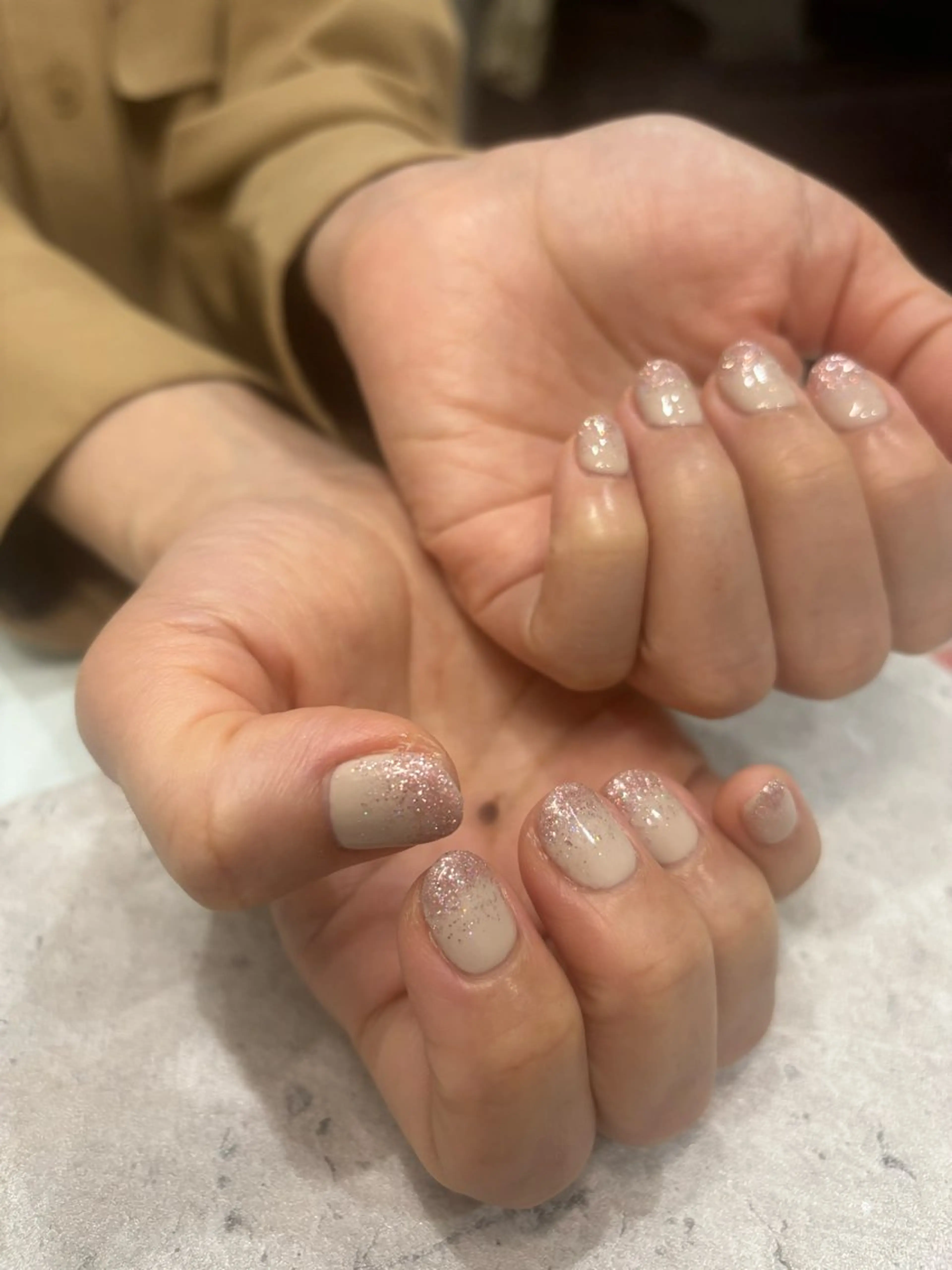 ネイル ラメ(グリッター) ラメグラデーション ワンカラーネイル Lico Ryoのネイルデザイン