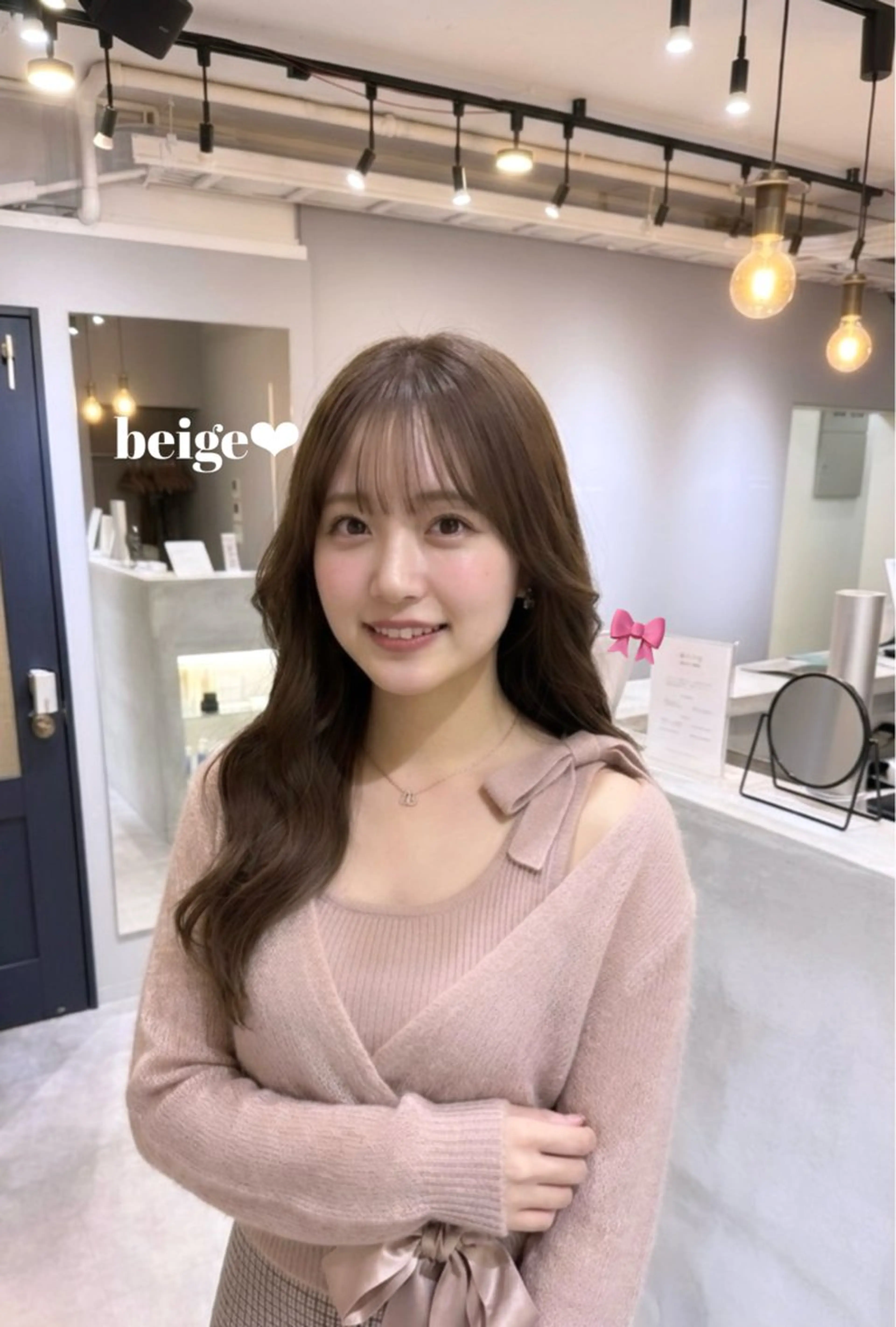 ロング カラー ベージュカラー カット ヘアカラー トリートメント ブリーチなしカラー ‎🐰Himeka♡のヘアスタイル