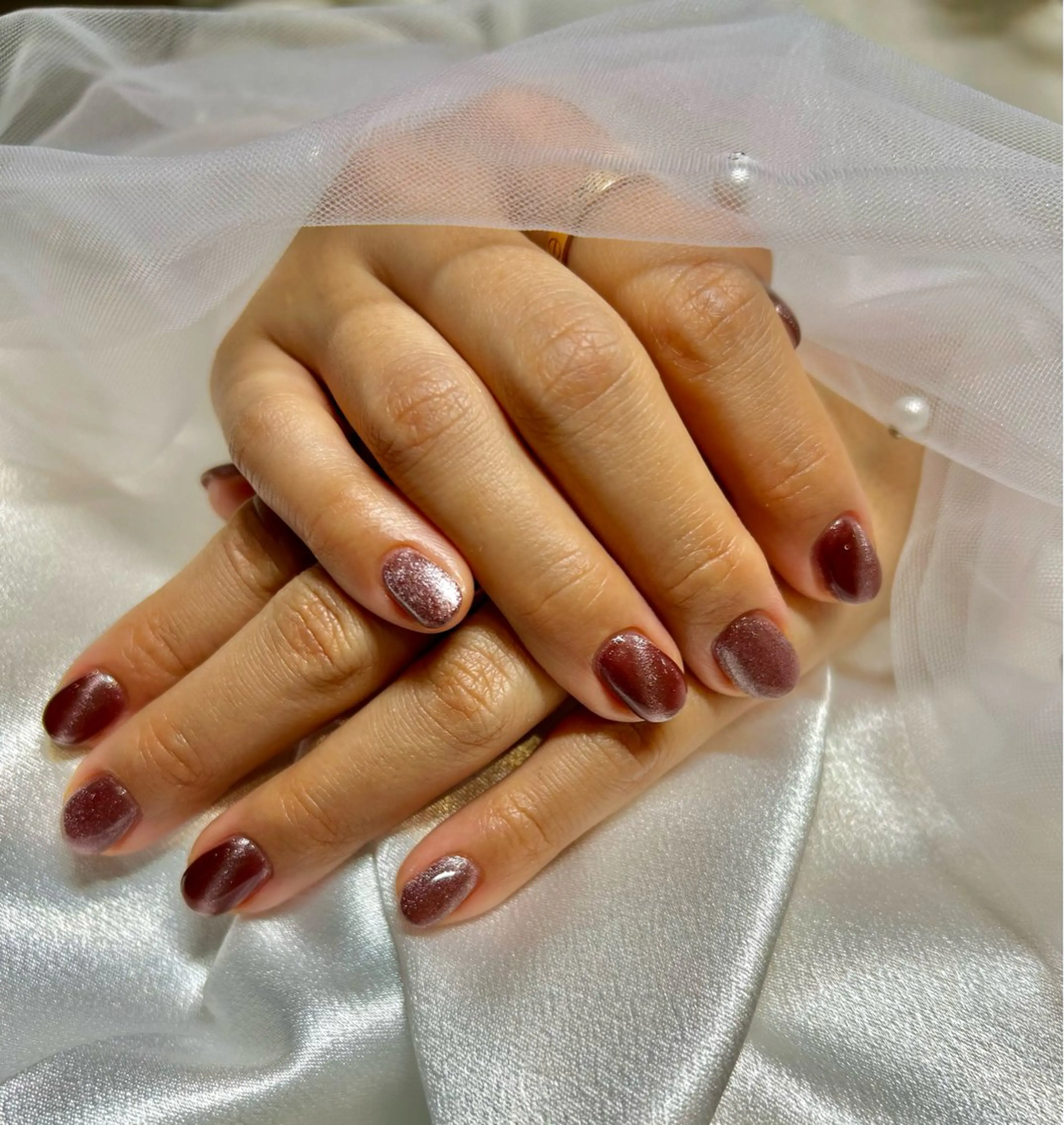 ネイル マグネットネイル ハンドネイル 【スクールW難波】 💛Myu💛のネイルデザイン