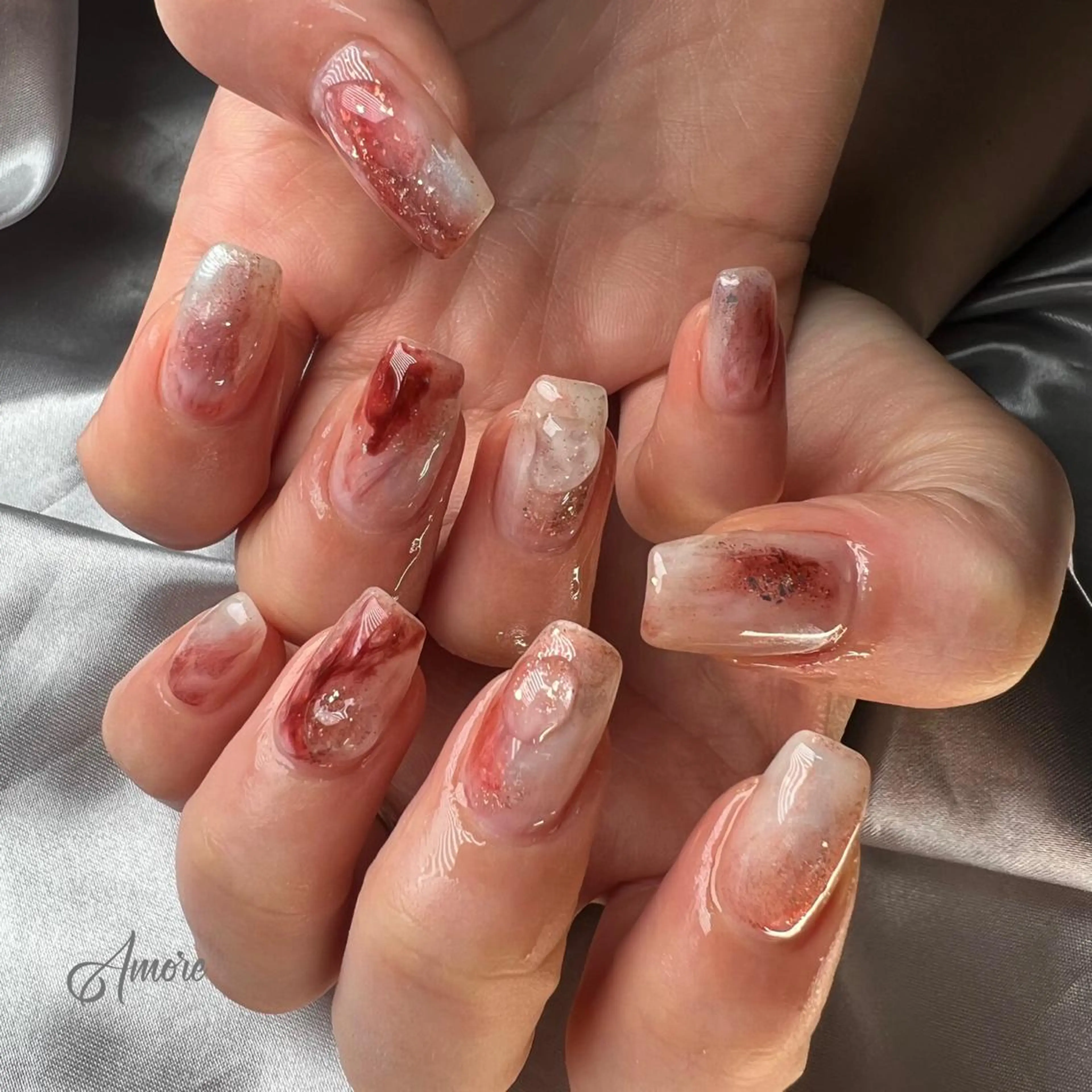 ネイル ジェルネイル 韓国ネイル ミラーネイル オフィスネイル パラジェル You kyehwaのネイルデザイン