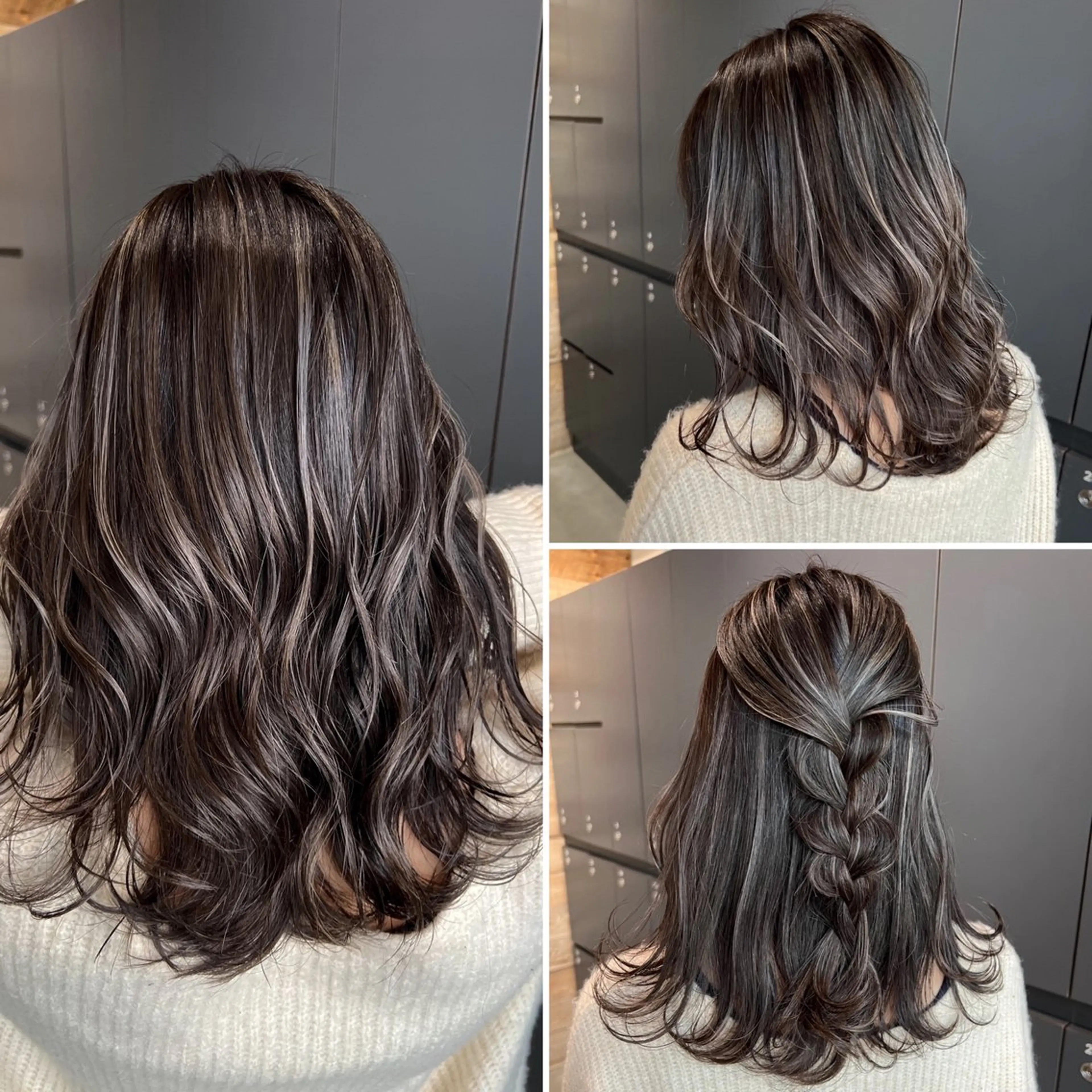 セミロング ハイライト ヘアカラー 🇺🇸ハイライト特 化美容師🇺🇸漆沢のヘアスタイル