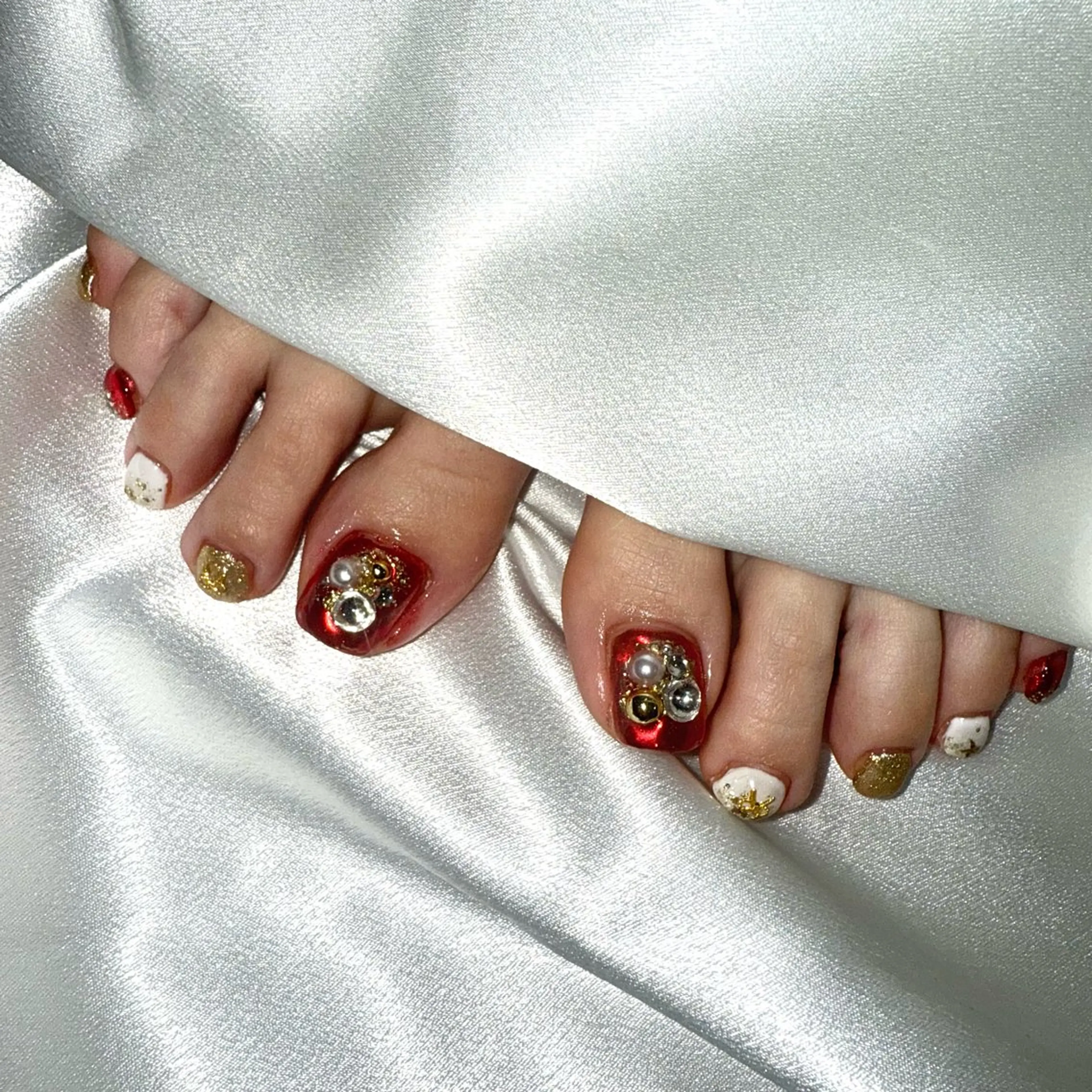 ネイル 冬ネイル クリスマス フットネイル ★Rinail... .のネイルデザイン