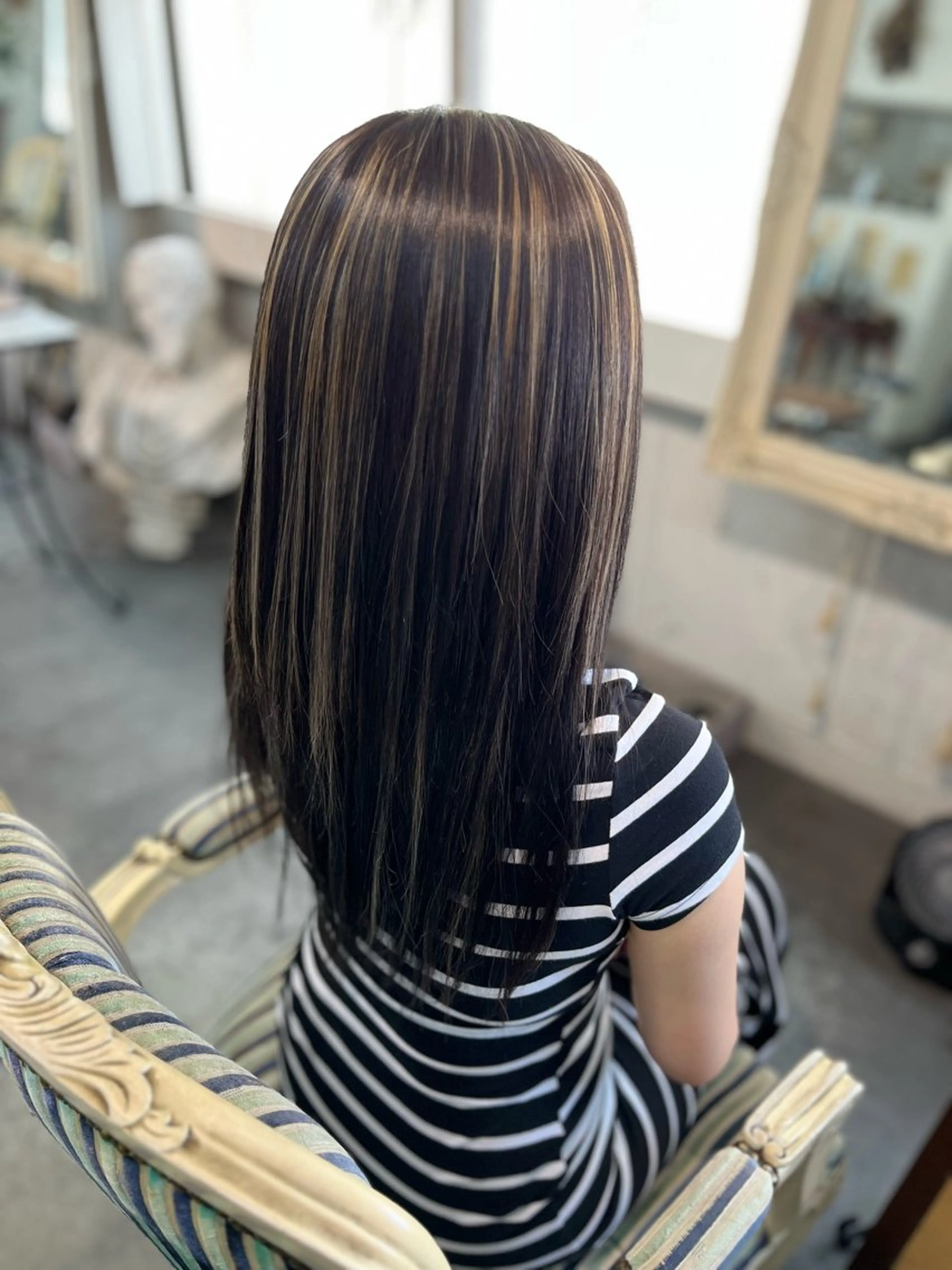 セミロング カラー ヘアカラー Mariana雛/ 西大分/ハイライトのヘアスタイル