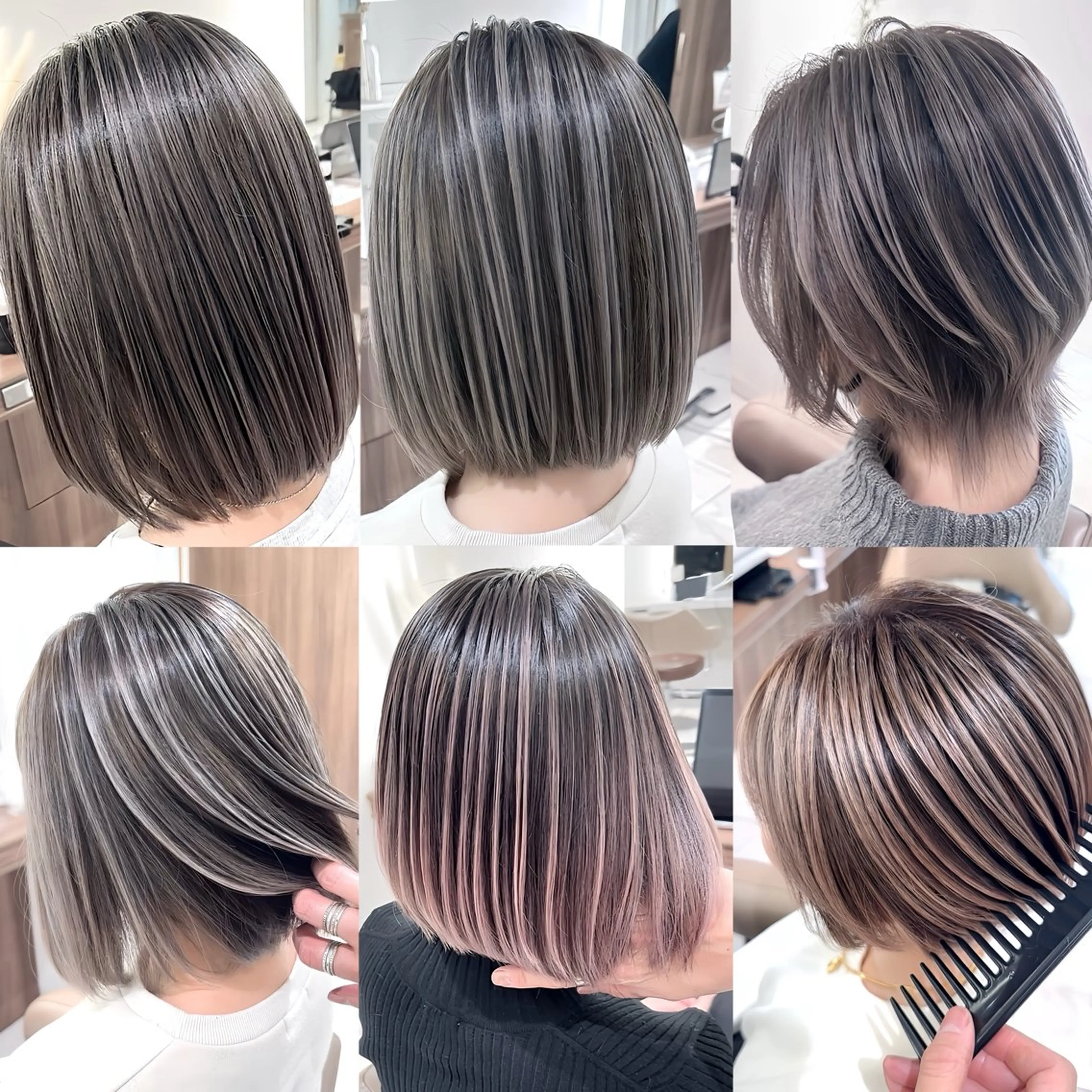 ミディアム カラー バレイヤージュ 髪質改善 レイヤーカット カット ヘアカラー トリートメント 山崎俊輔/髪質改善 /バレイヤージュのヘアスタイル