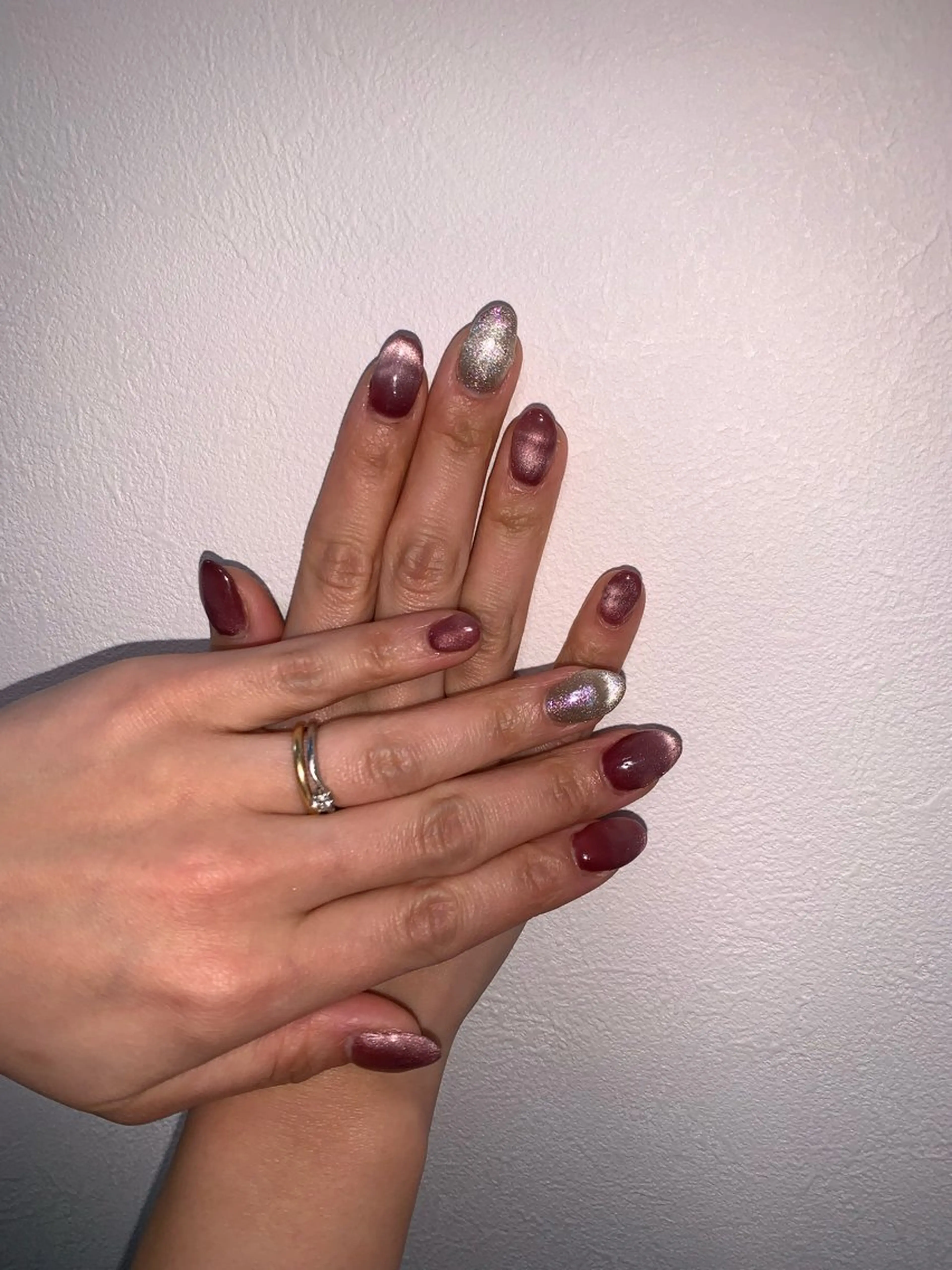 チップ　長さ出し　（ワンカラー　マグネット　フラッシュ　ラメ）　　　　オフなしの写真