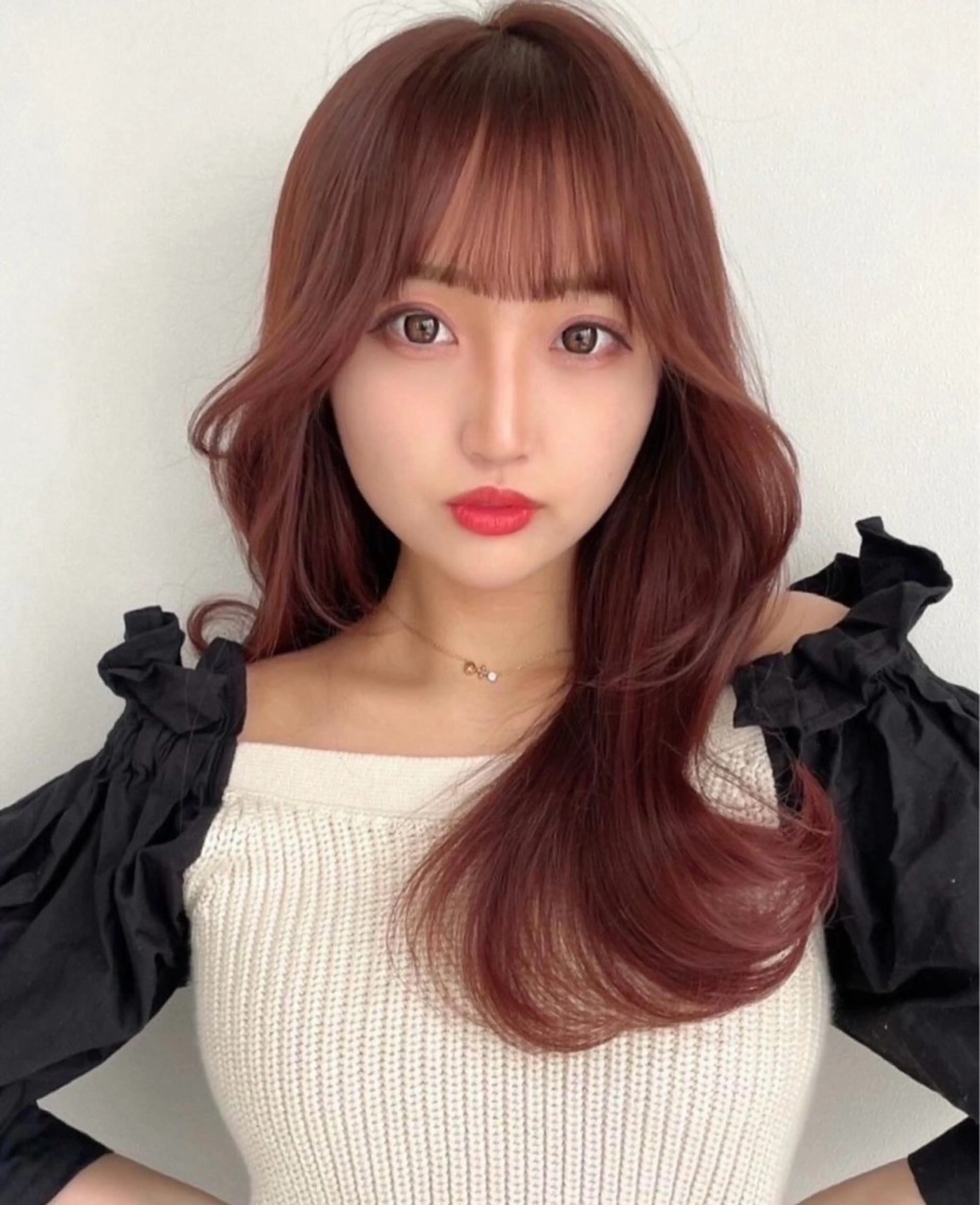 ミディアム カラー ブラウンカラー レッドカラー レッドブラウン カット ヘアカラー トリートメント レイヤーカット/髪質 改善/矯正🤍吉田のヘアスタイル