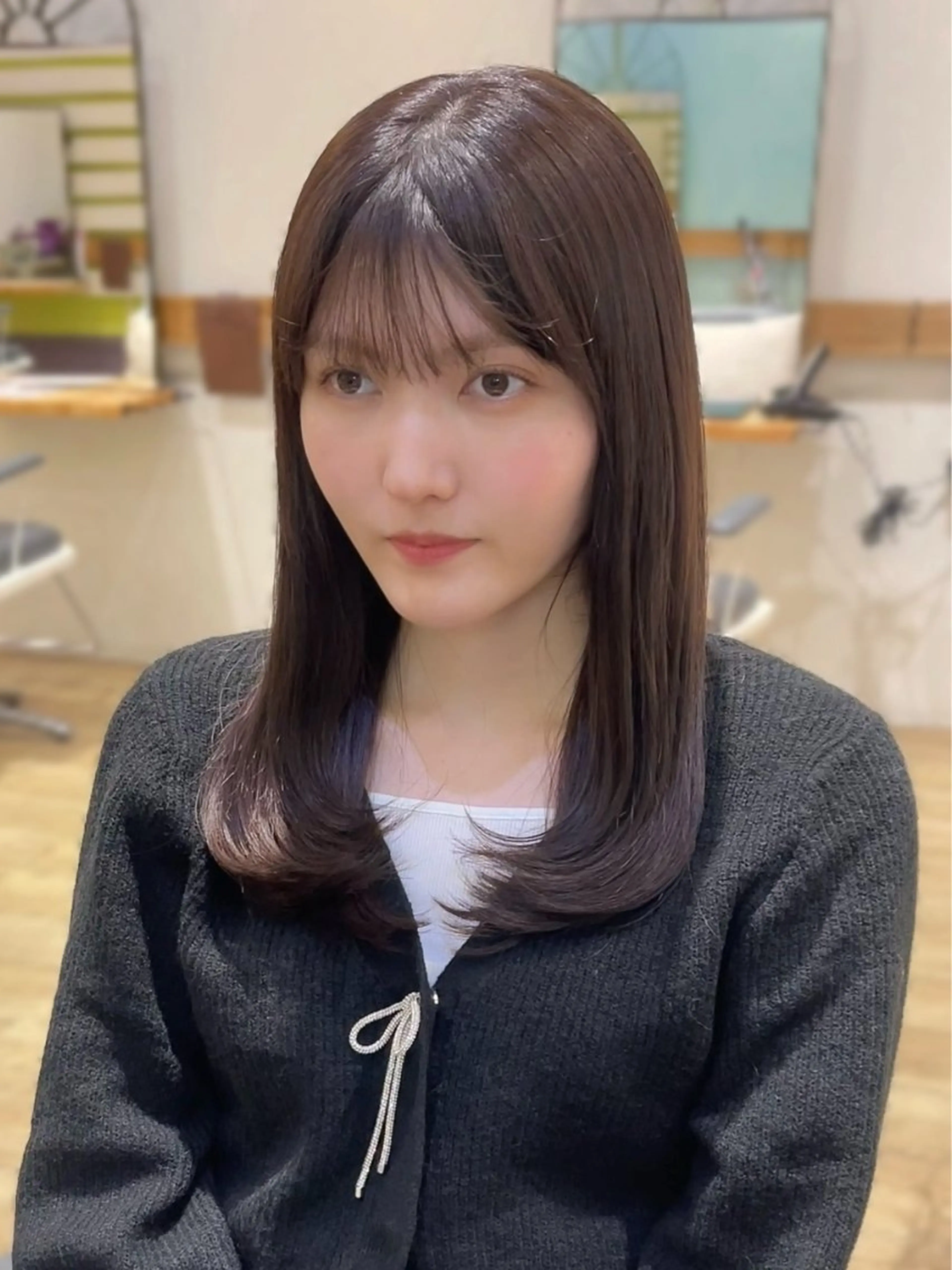 ロング デート 顔周りカット レイヤーカット 小顔カット カット トリートメント ヘッドスパ 大人可愛い透明感🌟 小顔・韓国髪🌟野中のヘアスタイル