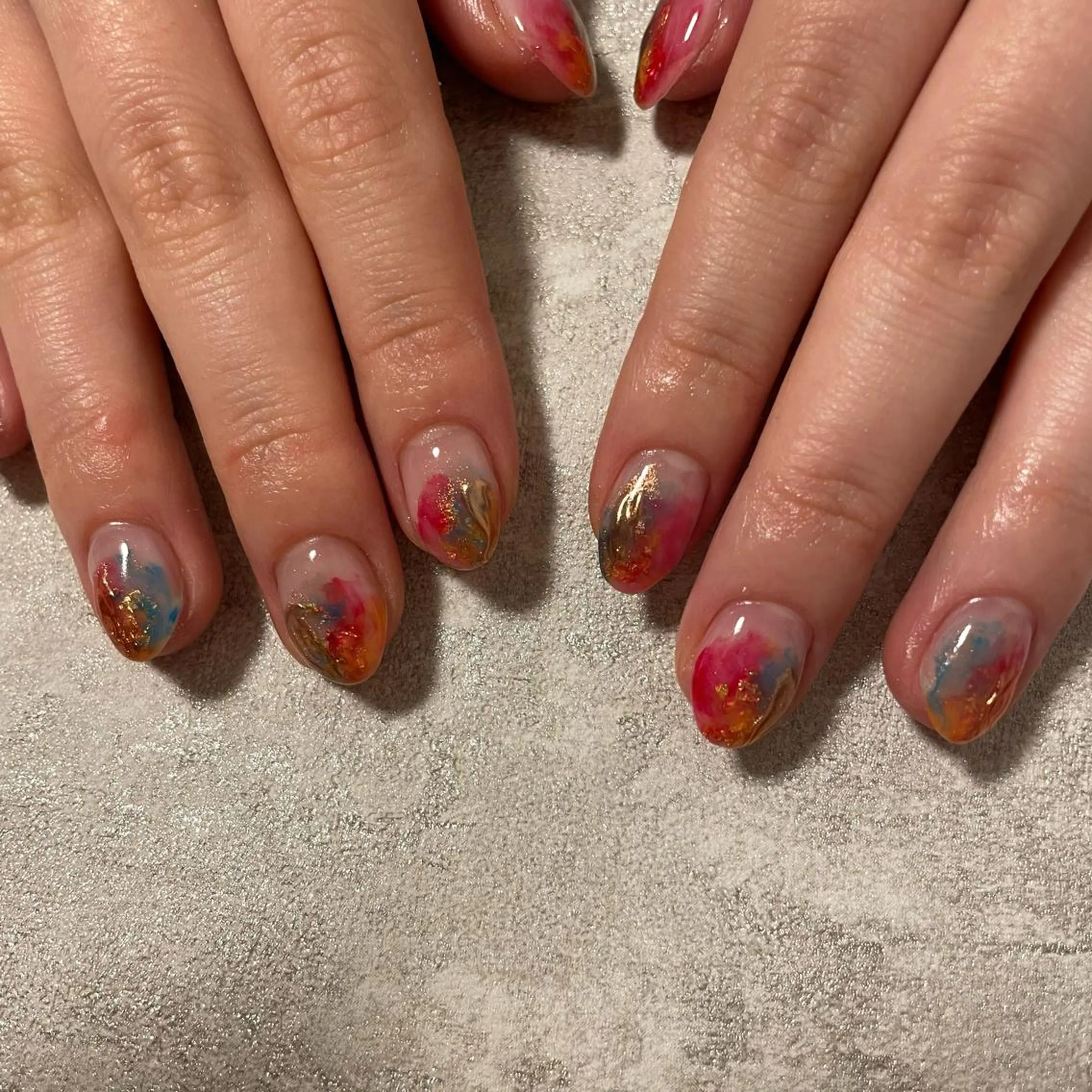 ミディアム ネイル ニュアンスネイル 春ネイル Re:st〔リスト〕所属・ayane Re:st〔リスト〕のネイルデザイン