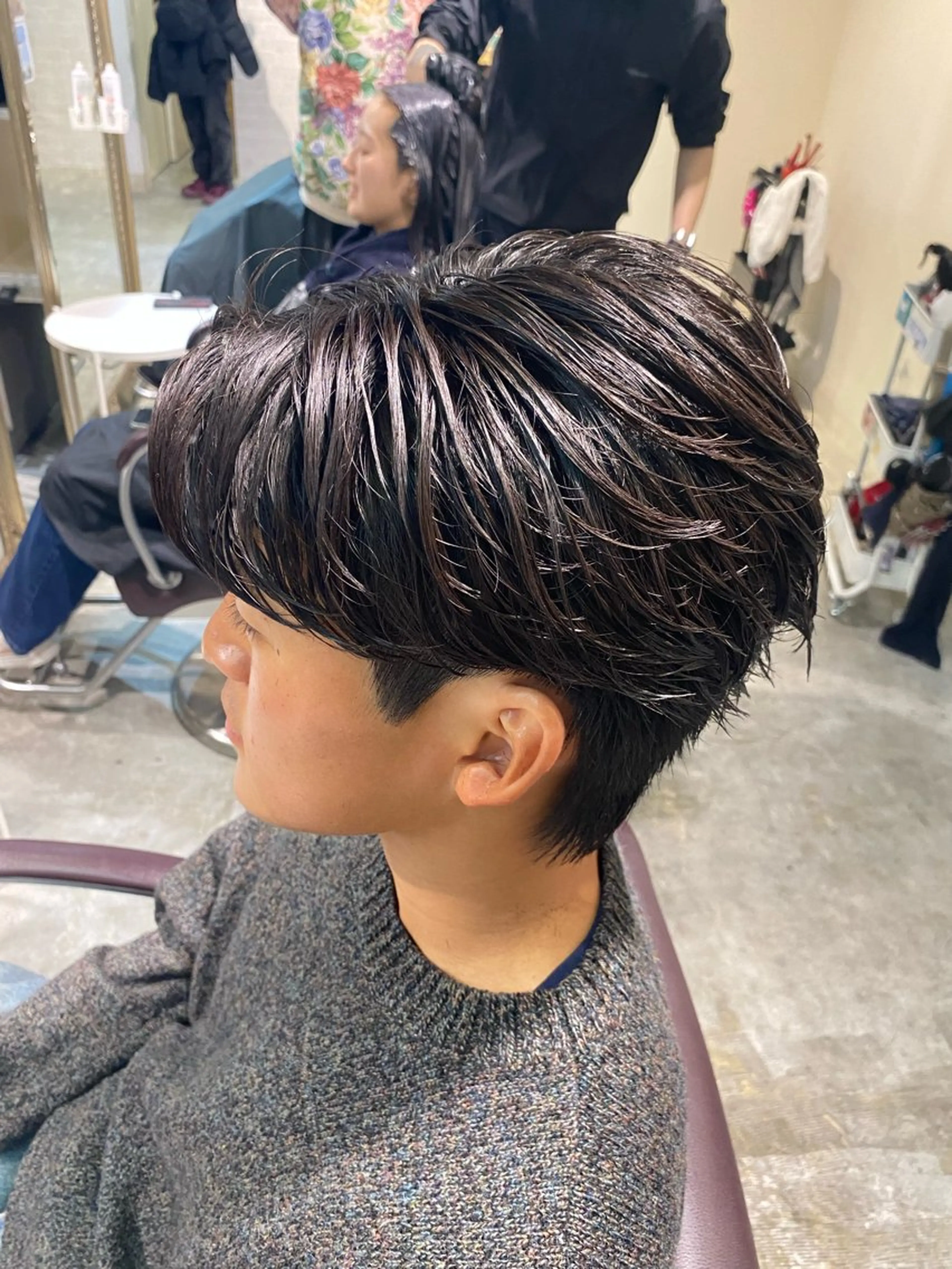 ショート パーマ メンズ フェザーパーマ メンズパーマ カット パーマ パーマ特化/フェザー パーマシャドウ/真生のヘアスタイル