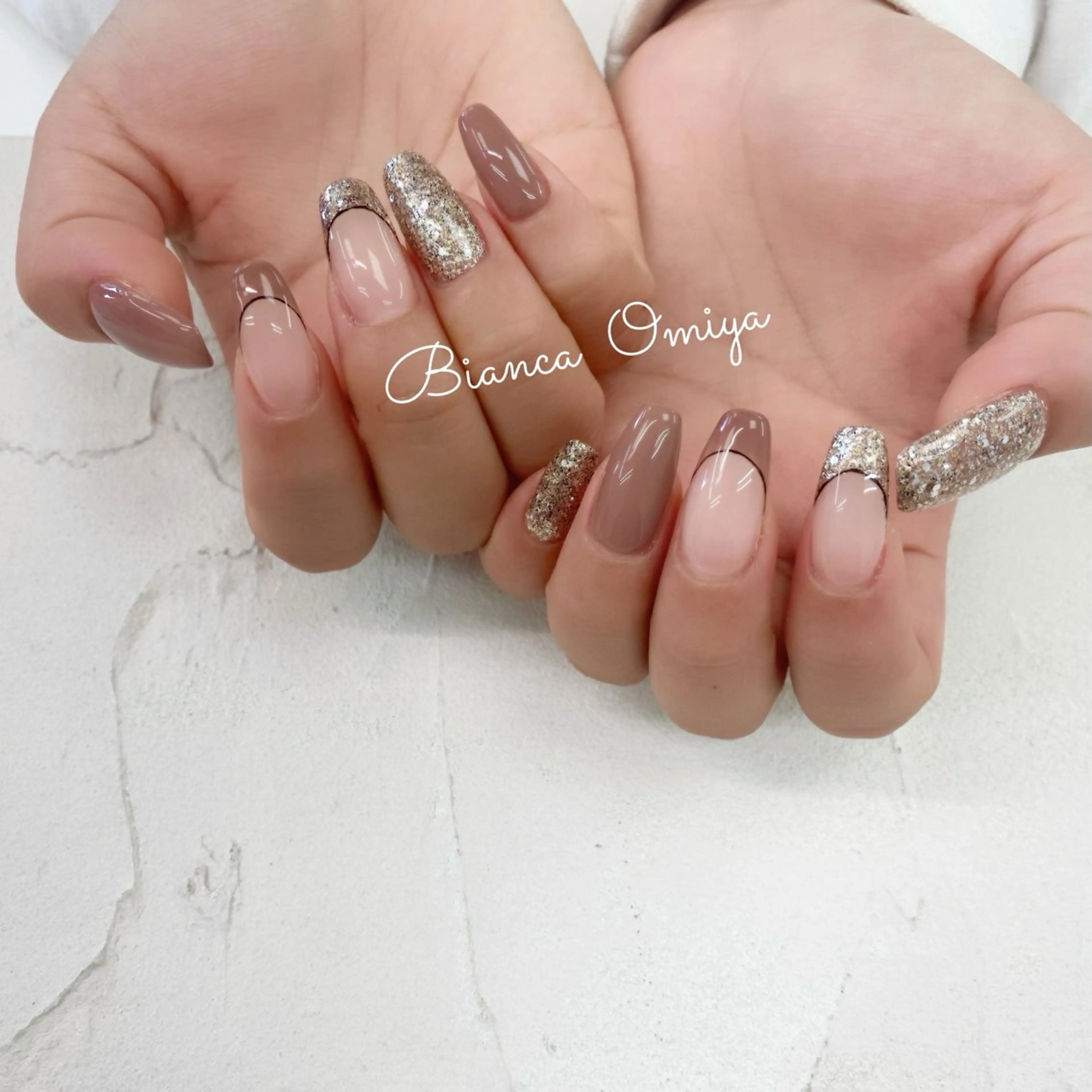 ネイル フレンチネイル ジェルネイル キラキラネイル ワンカラーネイル パラジェル ハンドネイル Bianca大宮店 上野のネイルデザイン