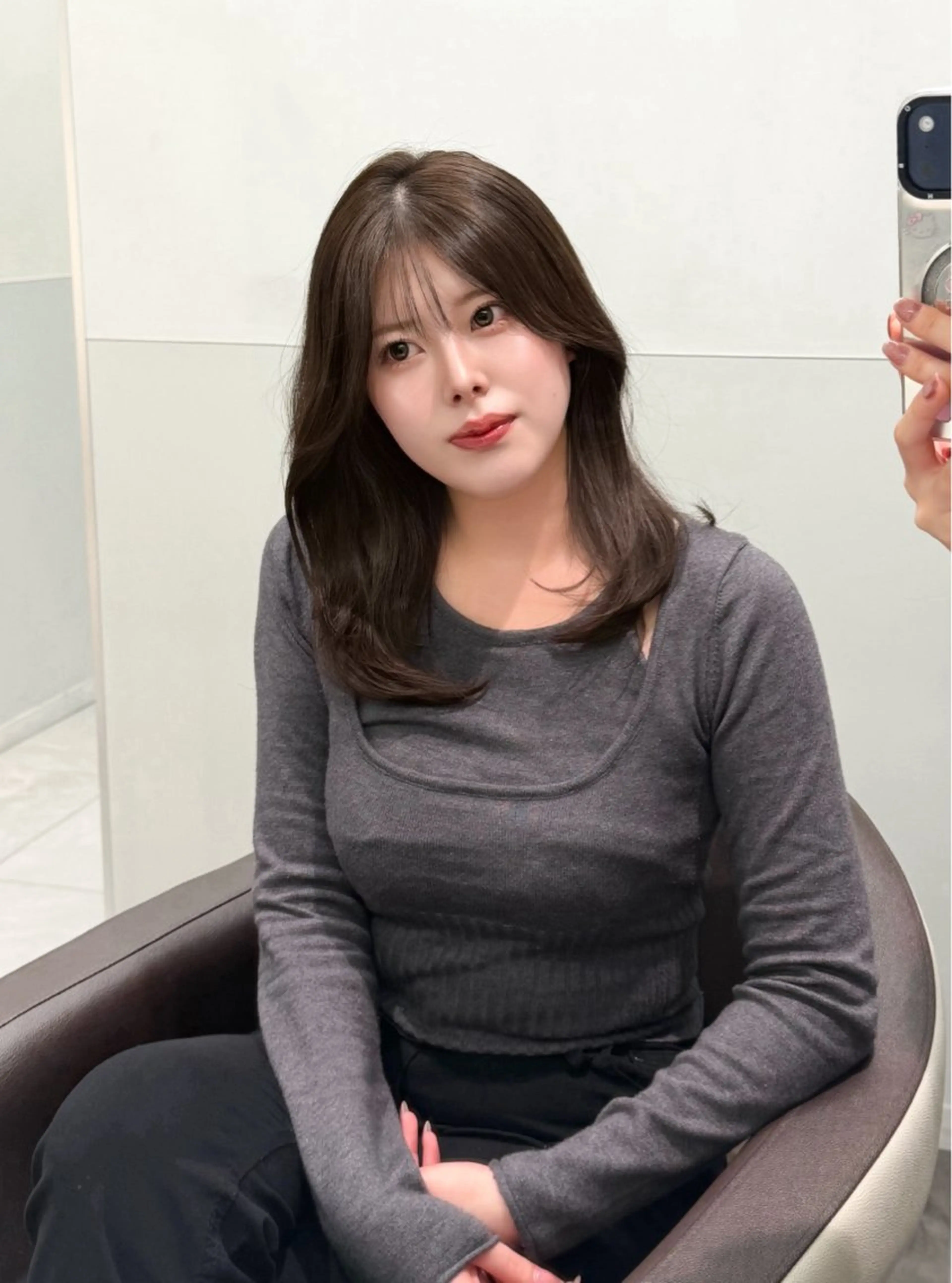 ミディアム カラー ヘアアレンジ カット ヘアカラー トリートメント ヘッドスパ ヘアセット 縮毛矯正🤍 盛れるボブ/ひかりのヘアスタイル