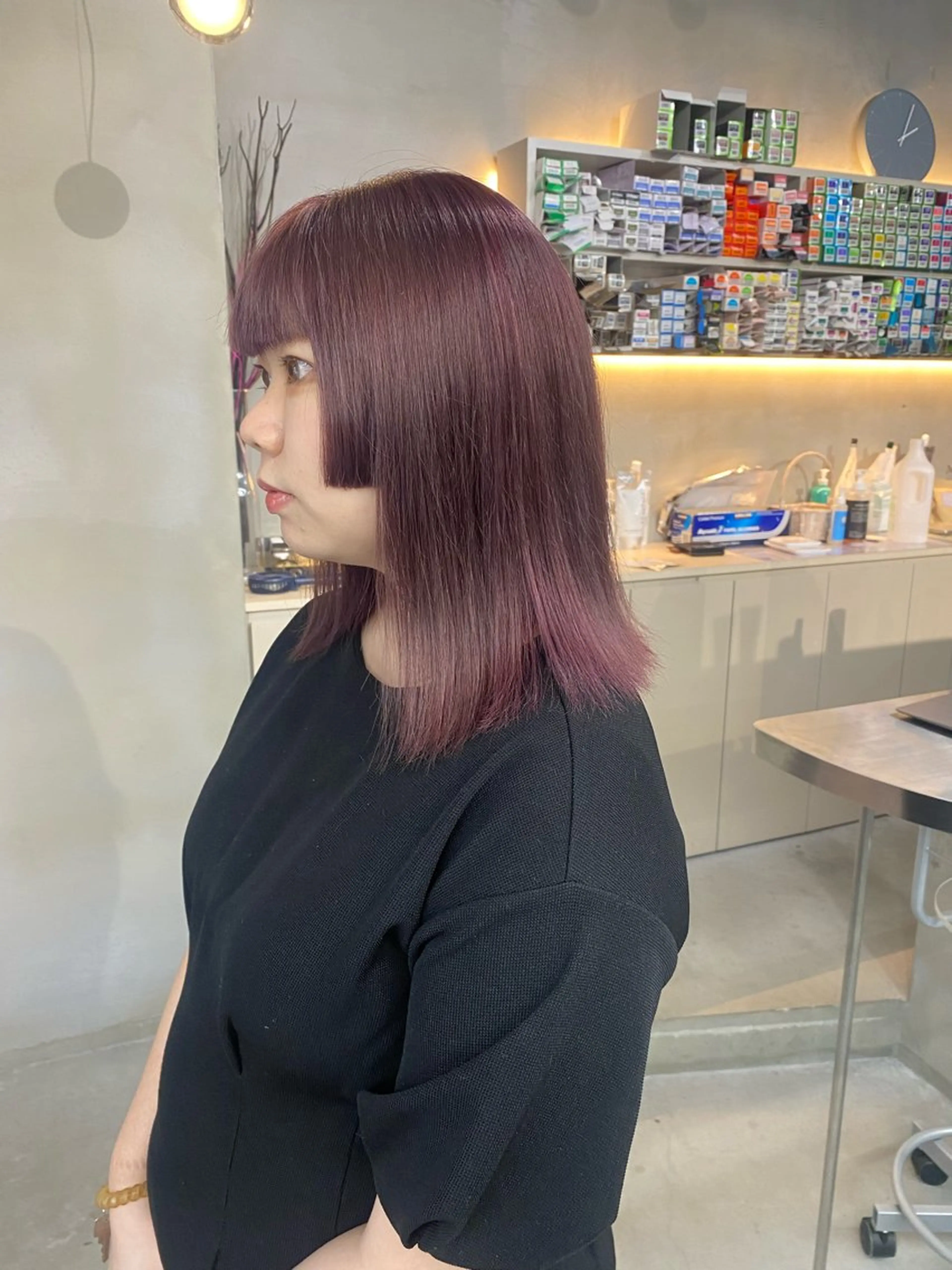 ミディアム カラー ヘアカラー 前橋 姫奈のヘアスタイル