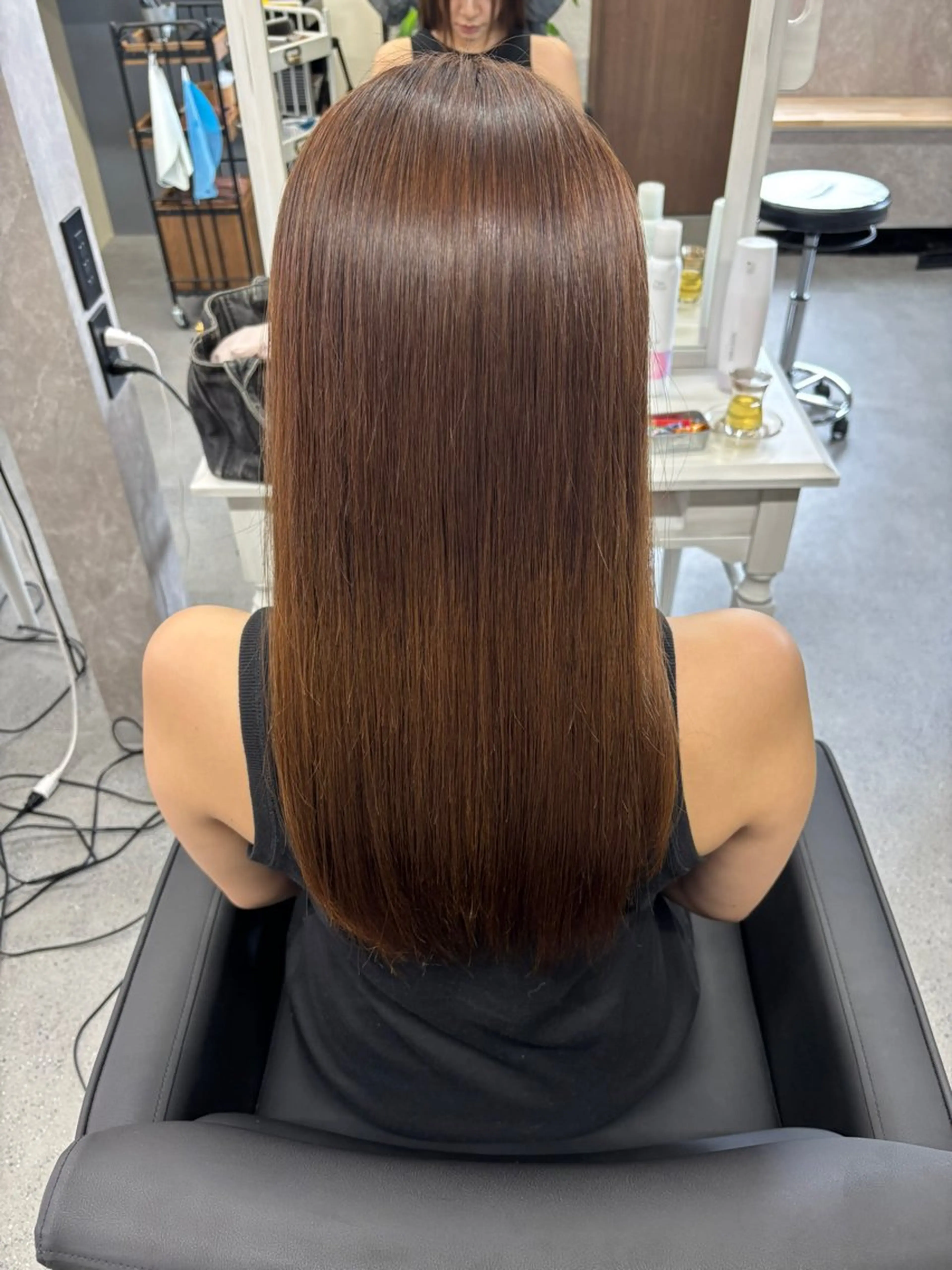 ロング カット 縮毛矯正 かがみ/メンテナンス カット無料のヘアスタイル
