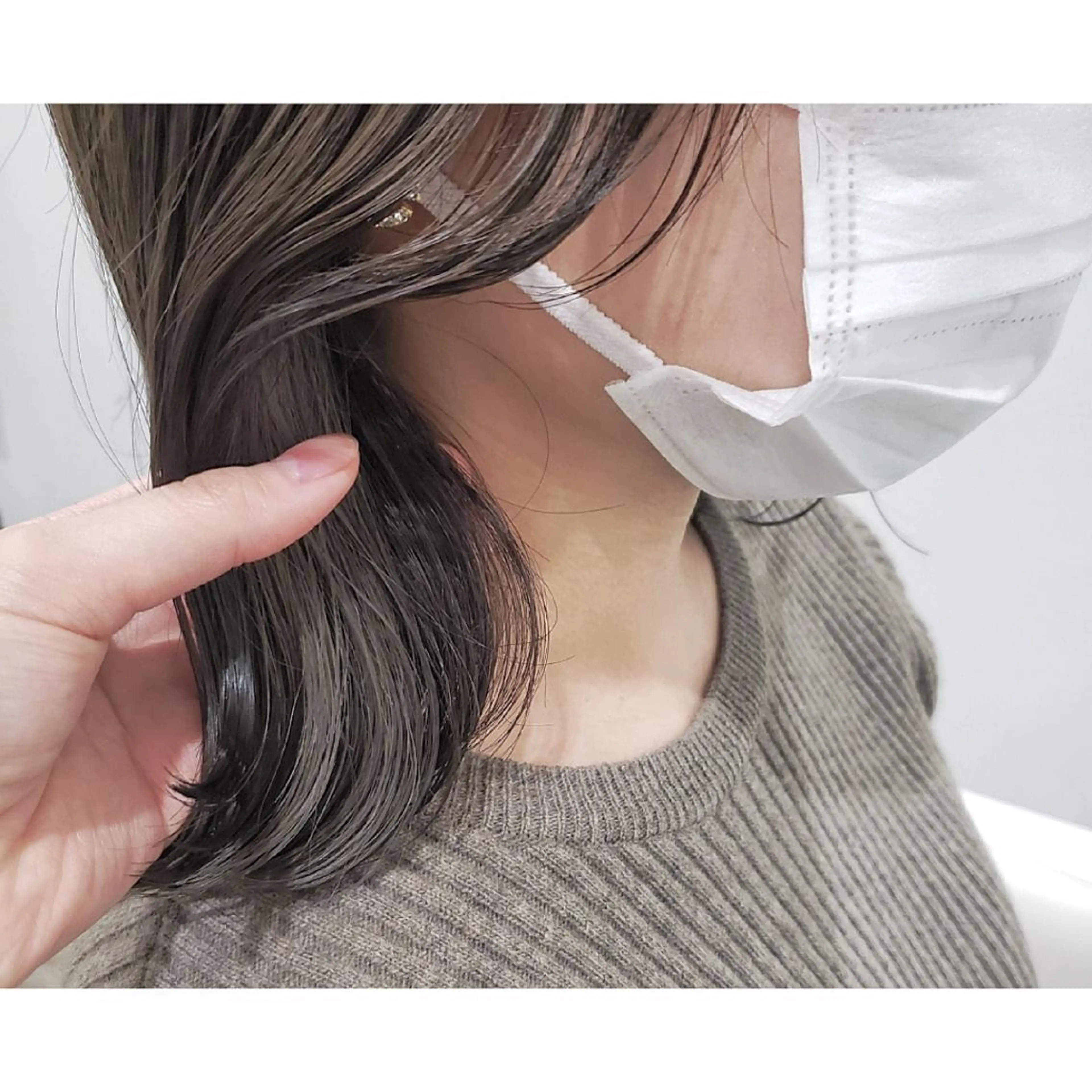 ミディアム カラー ヘアアレンジ 透明感カラー イヤリングカラー グレージュ インナーカラー 髪質改善 髪質改善サロン🍃 AIRI のヘアスタイル