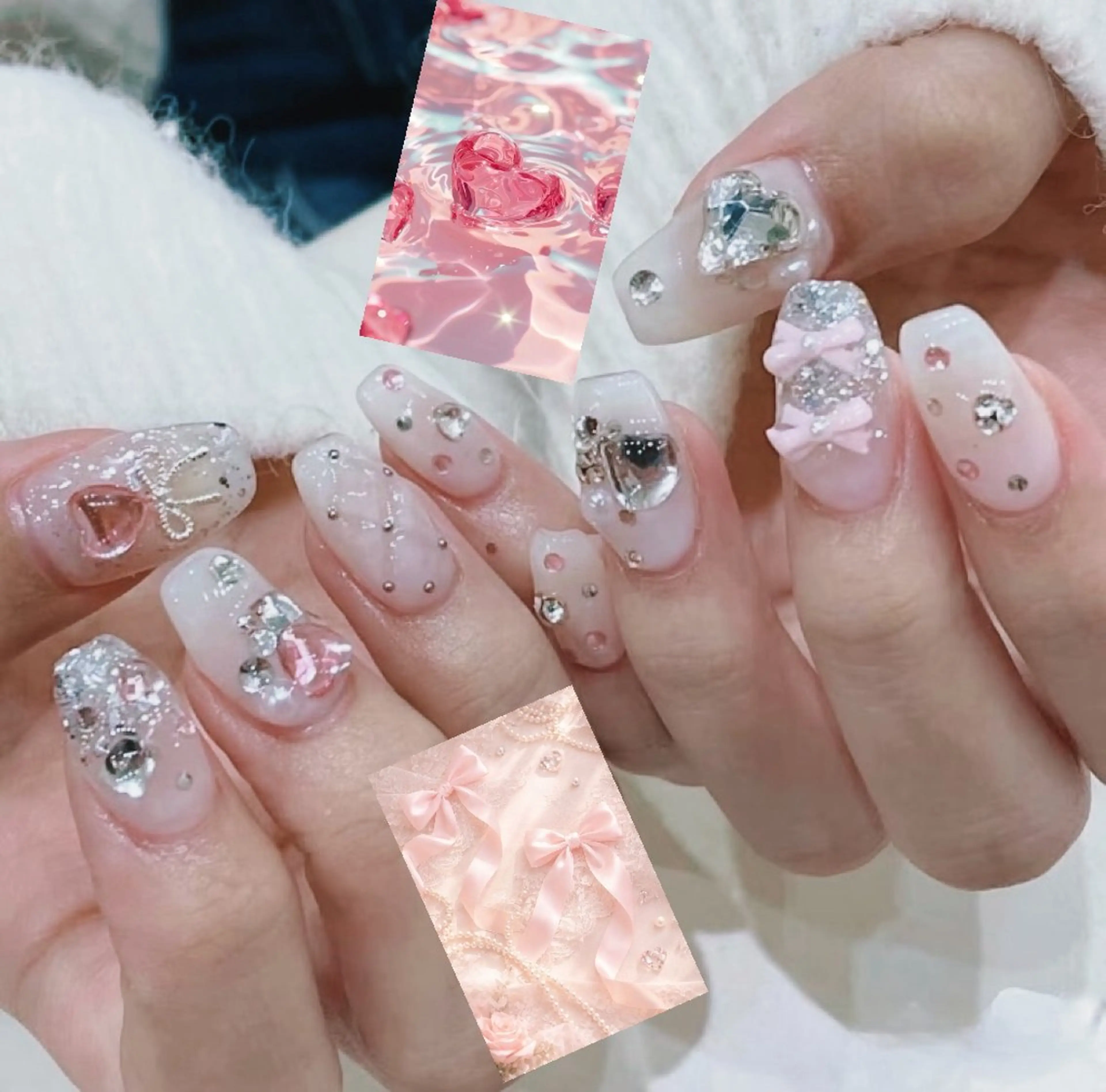 ネイル フラワーネイル フレンチネイル ジェルネイル ガーリー グラデーション ハンドネイル AIN Nailのネイルデザイン