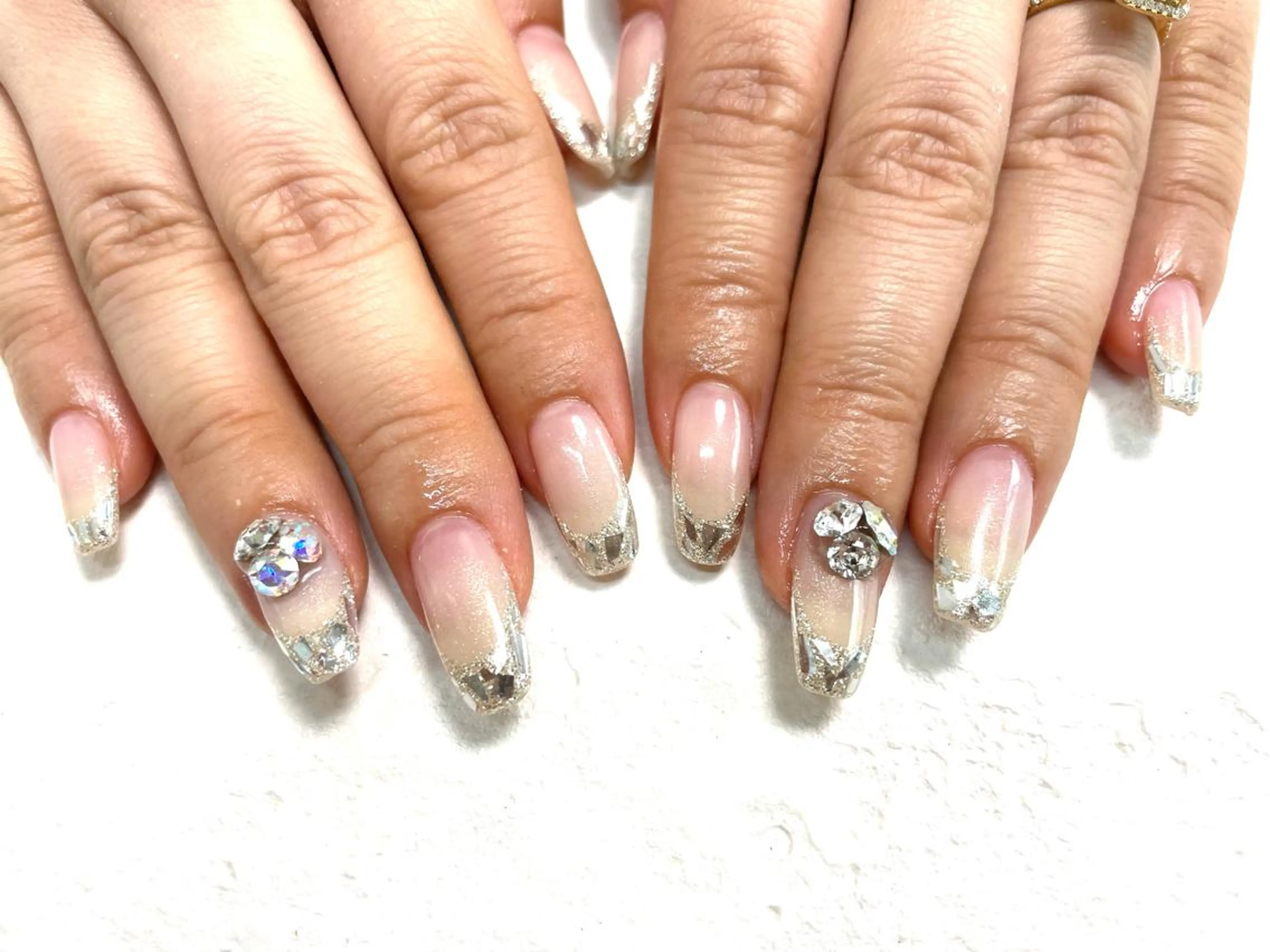 ネイル フレンチネイル ガラスフレンチ MH_ Nailのネイルデザイン