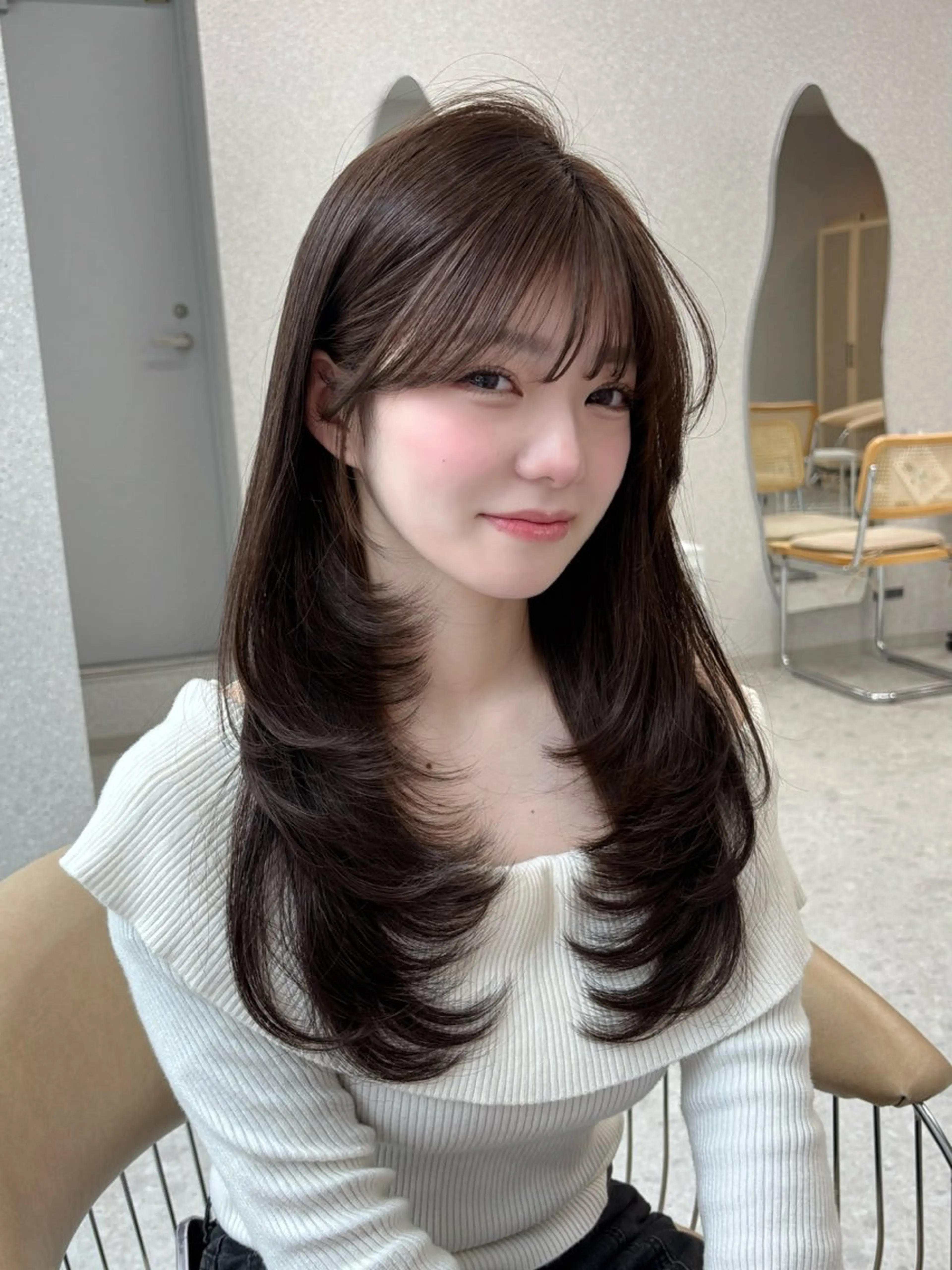 ロング カラー ヘアアレンジ 小顔カット カット 天神￤カラー￤ まなみ🎀💞のヘアスタイル