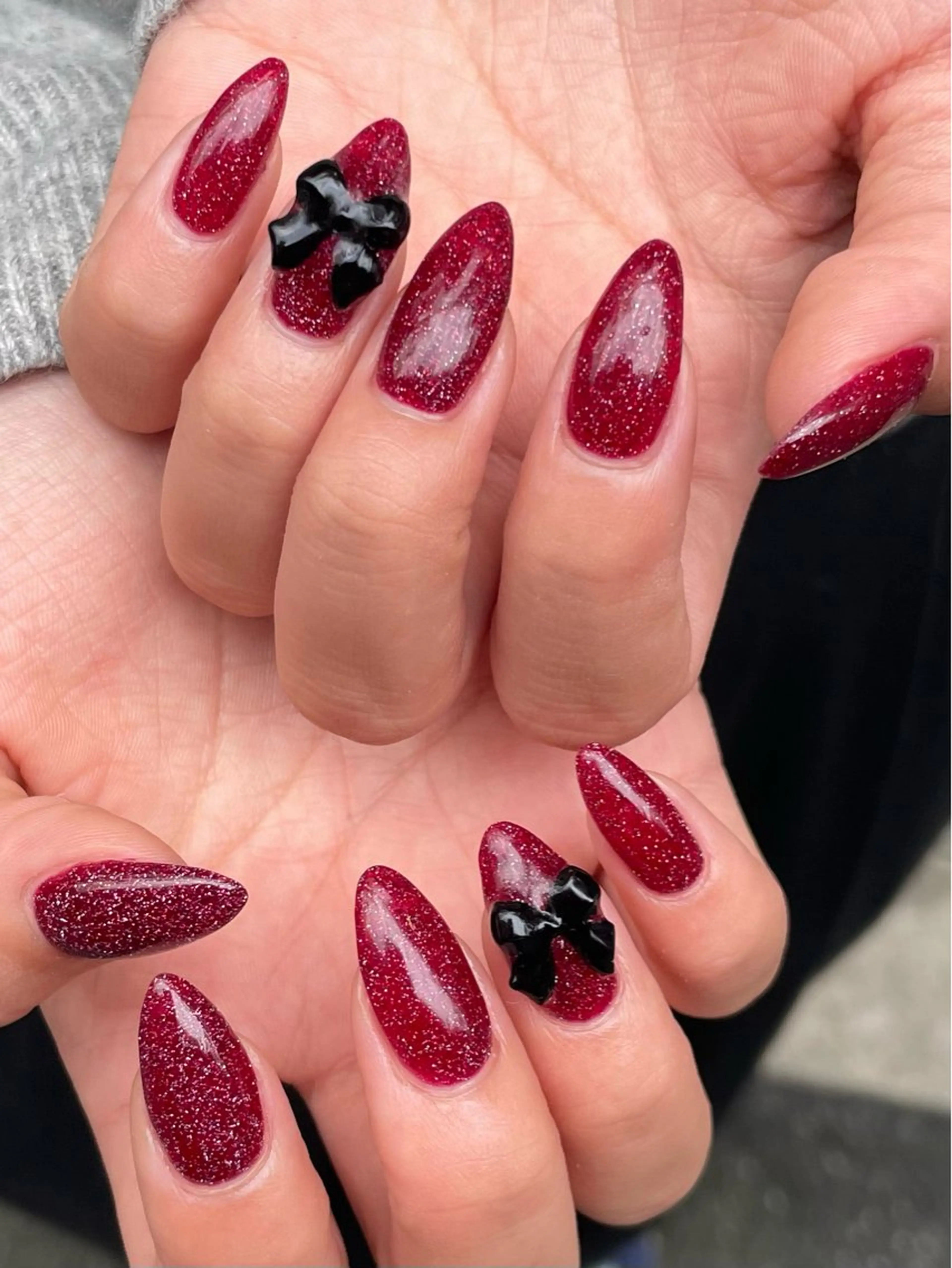 ネイル ボルドー フラッシュネイル ハンドネイル joieange sakuraのネイルデザイン