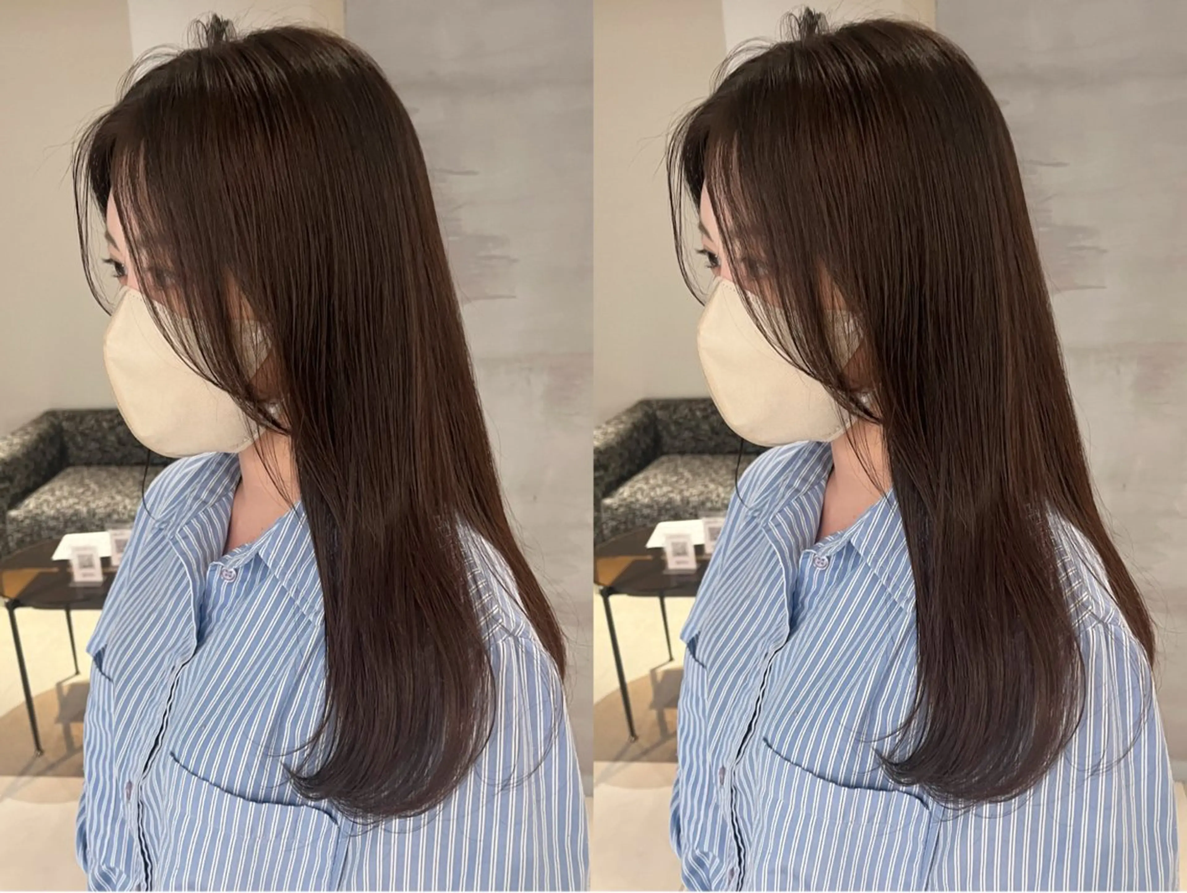 ロング アッシュ アッシュブラウン 髪質改善・水素カラー ARIA(ému)のヘアスタイル