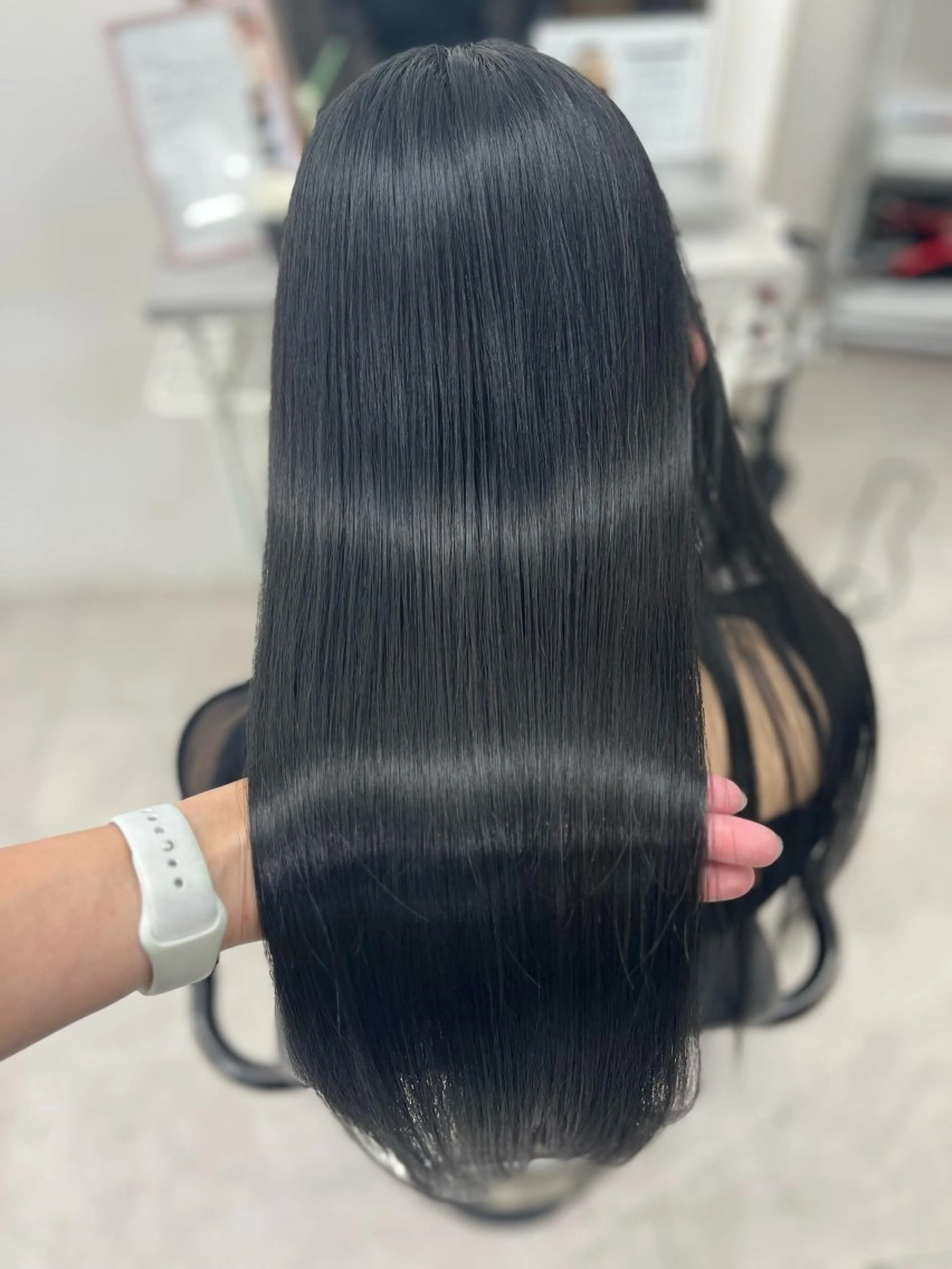 ロング カラー 黒髪 ブルーカラー ブルーブラック 透明感カラー トリートメント カット ヘアカラー トリートメント 🫧ぷる艶カラー🫧 Yuubi🦩のヘアスタイル