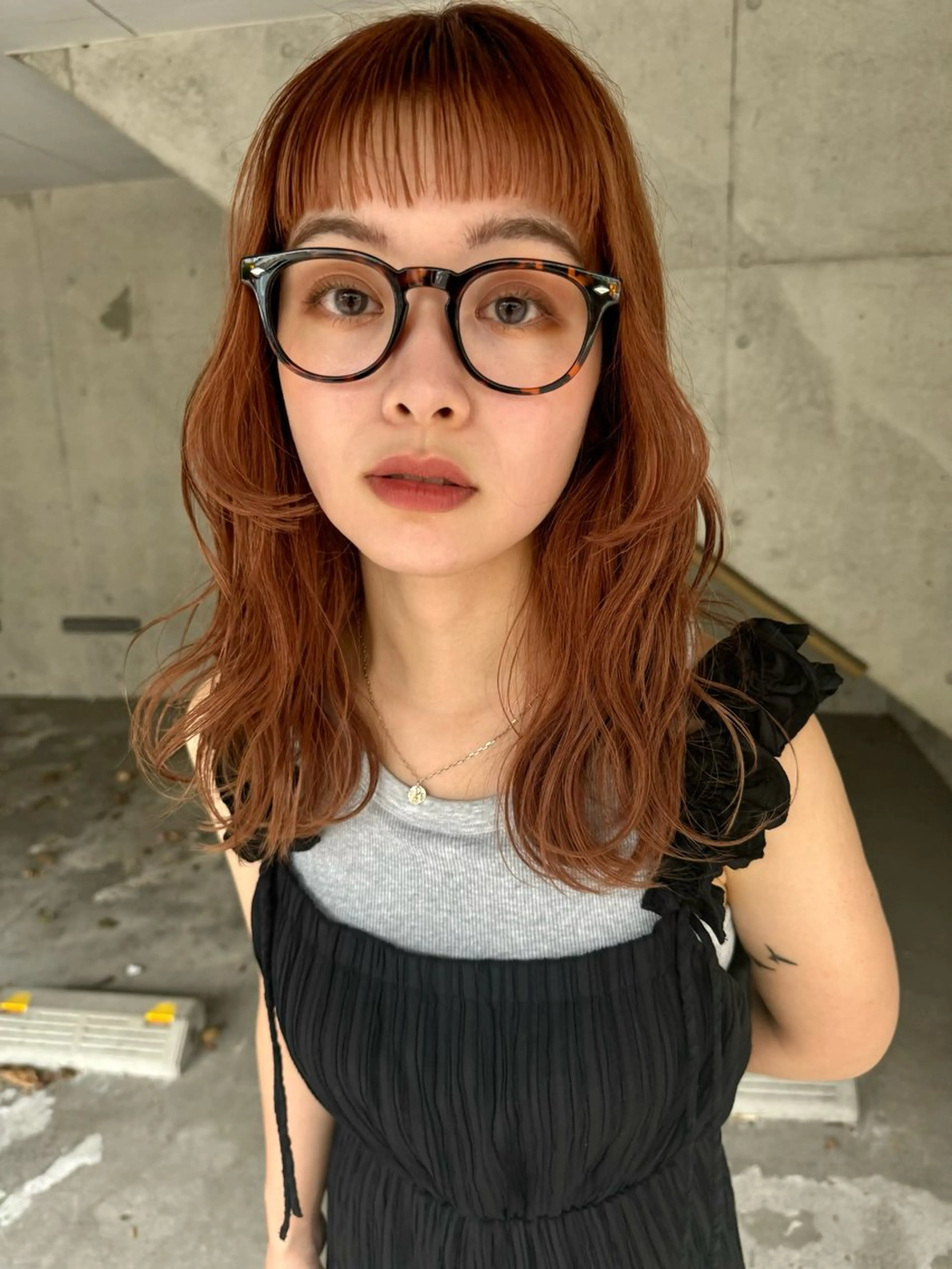 ミディアム カラー ヘアカラー トリートメント 松本優香/ボブ/ダ ブルカラー/髪質改善のヘアスタイル