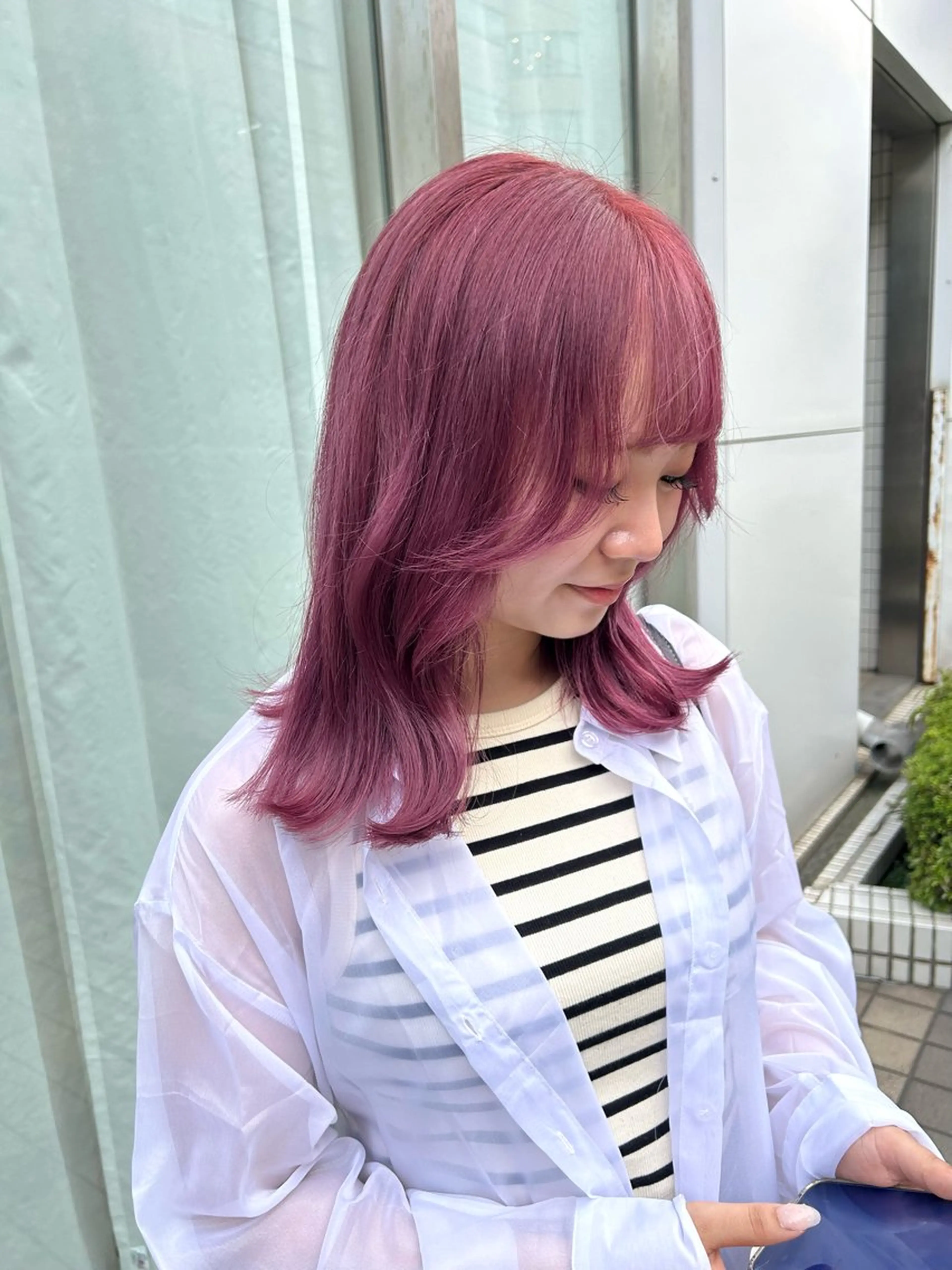 セミロング カラー カット ヘアカラー トリートメント ヘアセット 大人可愛い/レイヤー /艶カラー🪼風香のヘアスタイル