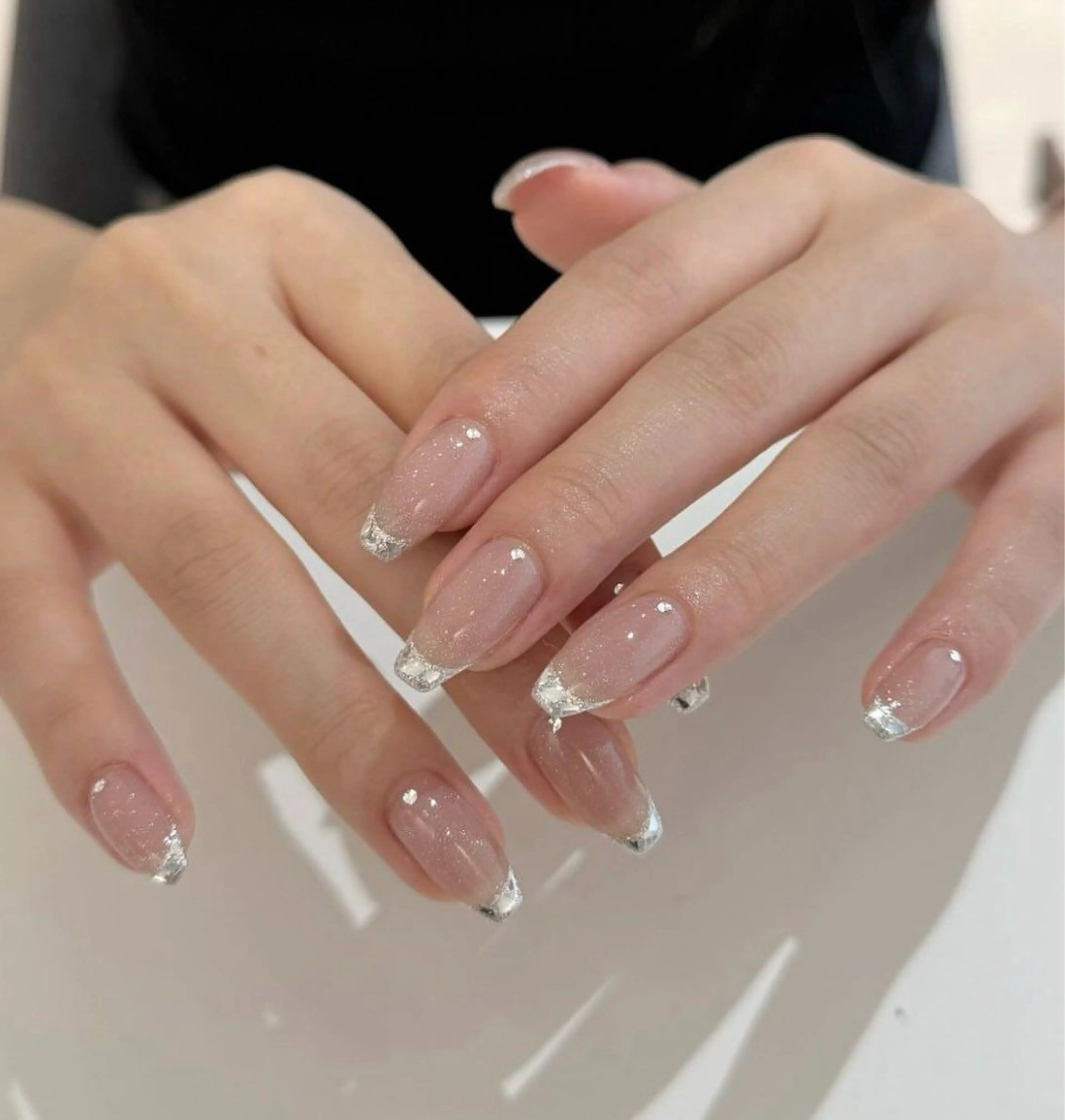 ネイル 韓国ネイル 持ち込み ニュアンスネイル ネイルチップ 冬ネイル ハンドネイル LISA ANA.CHUOのネイルデザイン