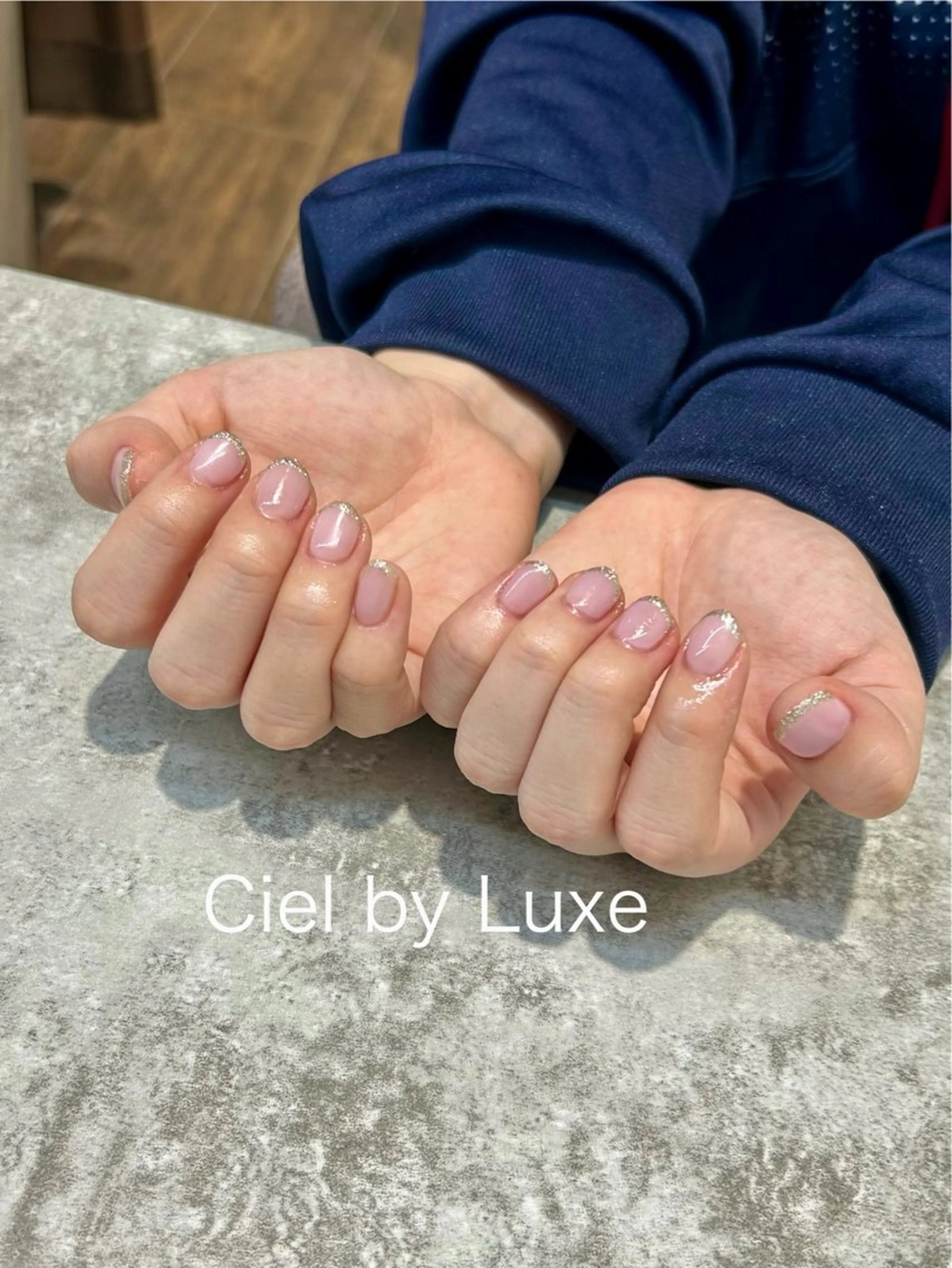 ネイル フレンチネイル ラメ(グリッター) ワンカラーネイル CielbyLuxe manamiのネイルデザイン