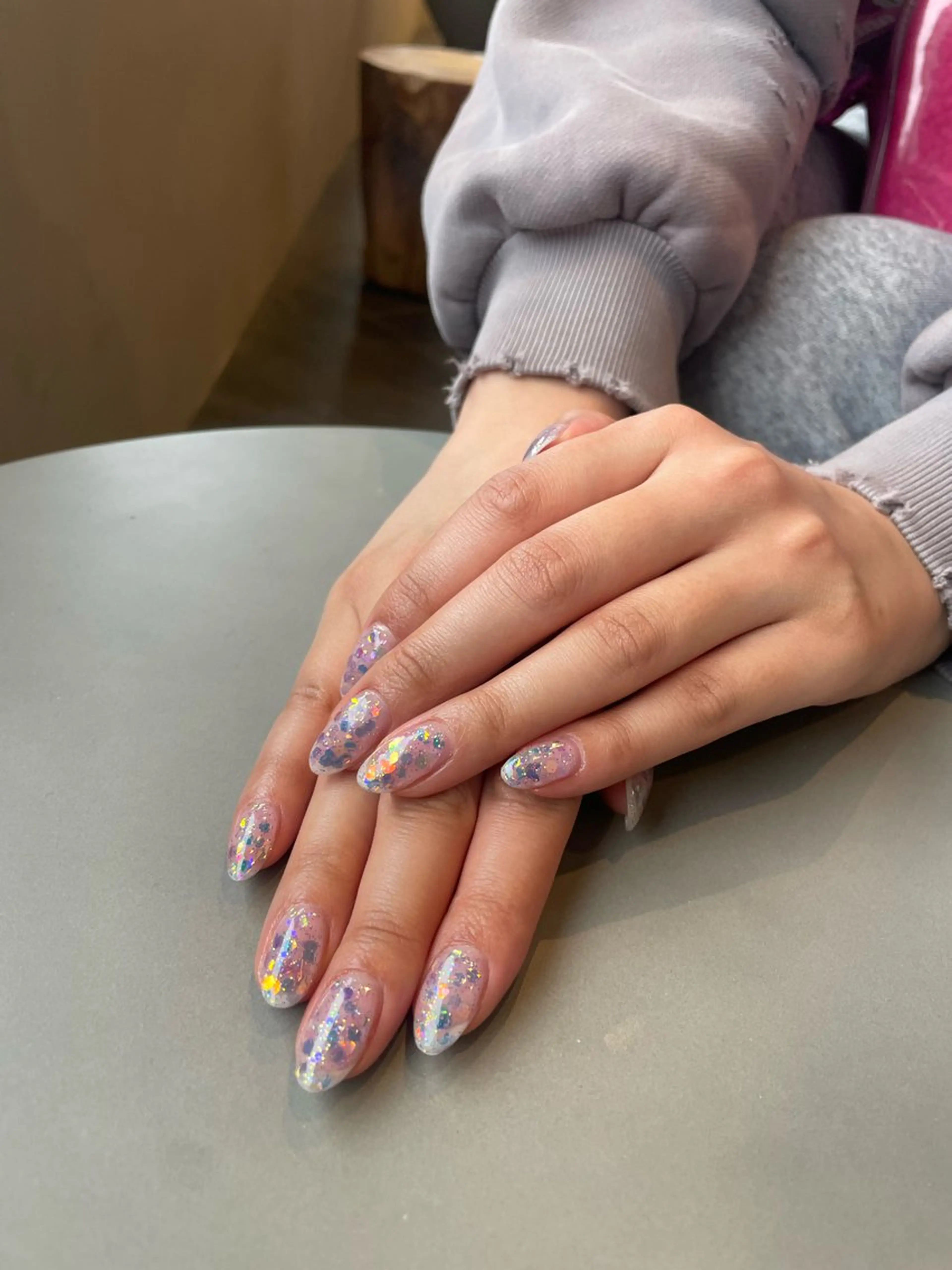 ネイル ブルー キラキラネイル ラメ(グリッター) ワンカラーネイル ハンドネイル eyelash& nailsalonMのネイルデザイン