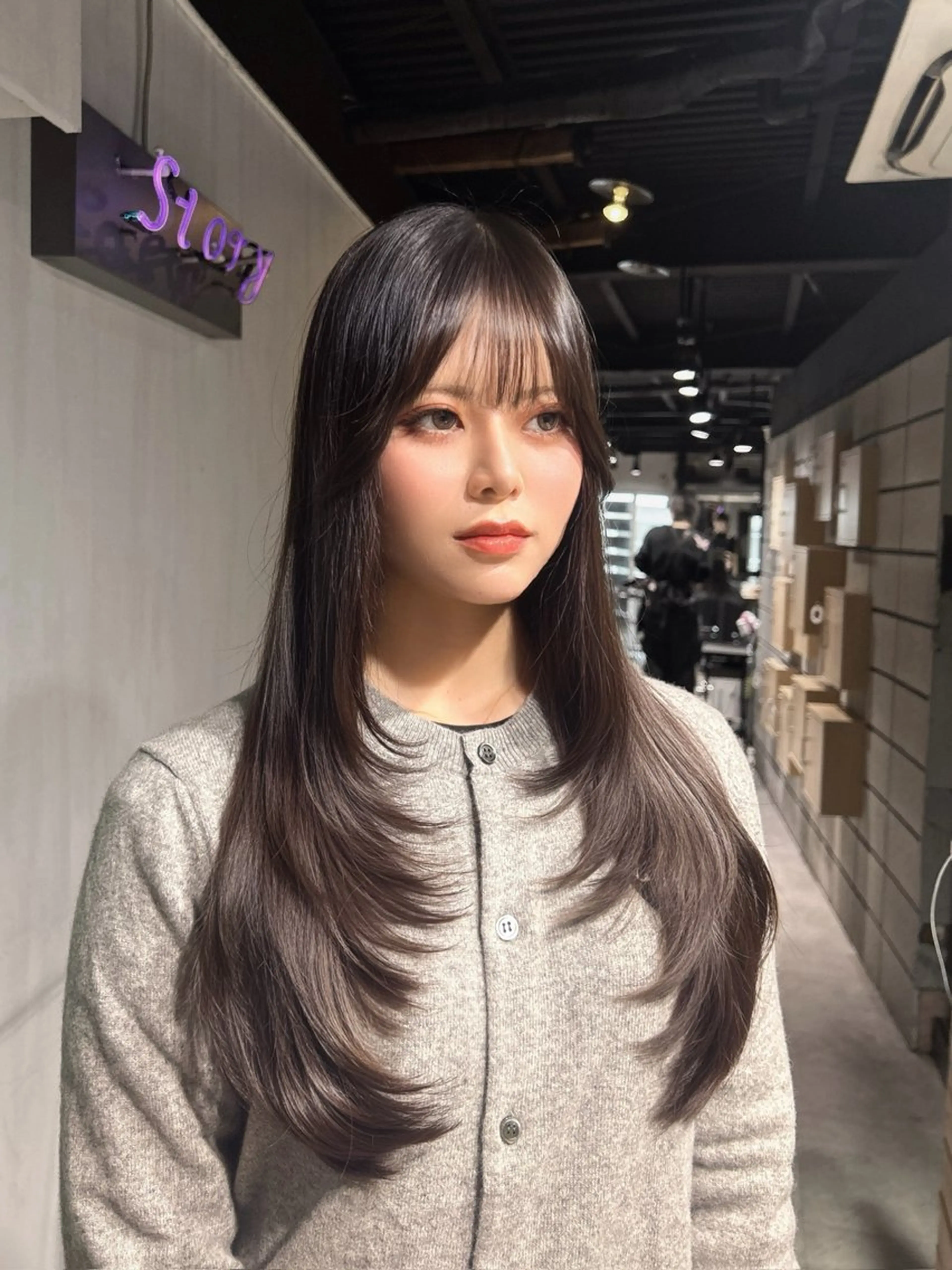 ロング 韓国風カラー 卒業式のヘアスタイル ハッシュカット 姫カット 韓国風ヘア MEI🎀垢抜けカラ ー🎀韓国styleのヘアスタイル