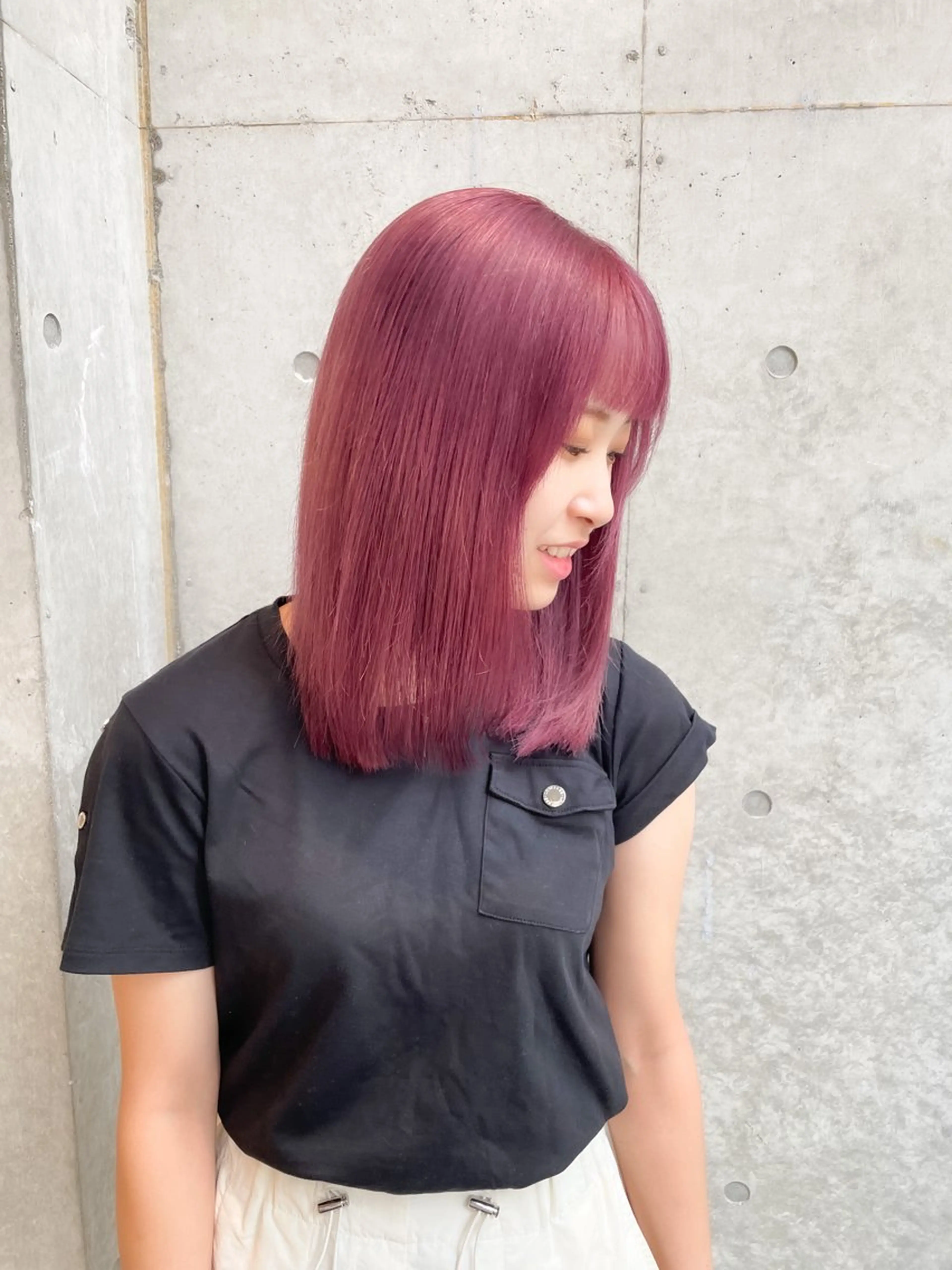 ミディアム カラー ヘアアレンジ ミニボブ/ブリーチ 🌈MISATOのヘアスタイル