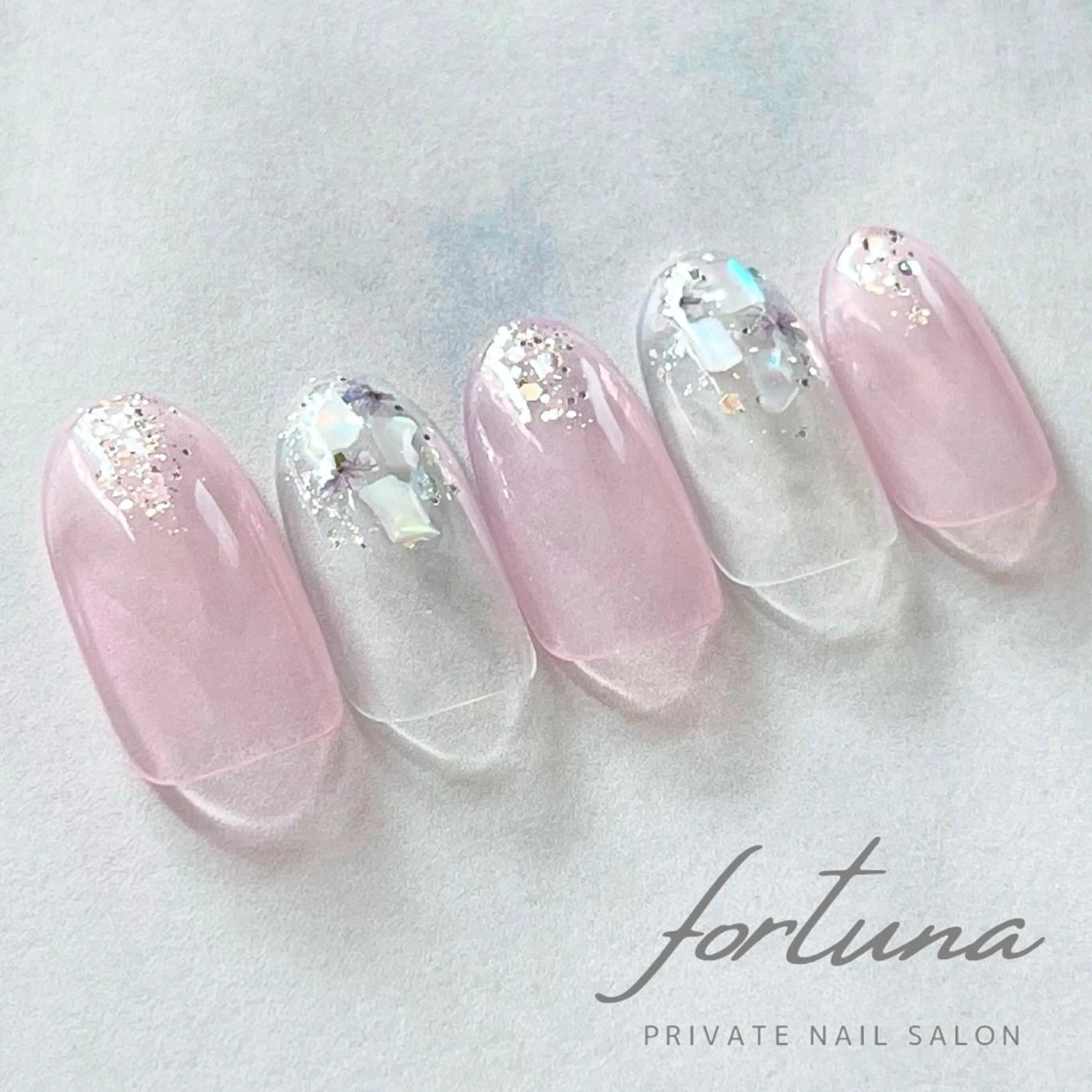 ネイル クリアネイル 夏ネイル fortuna 武藤裕美のネイルデザイン