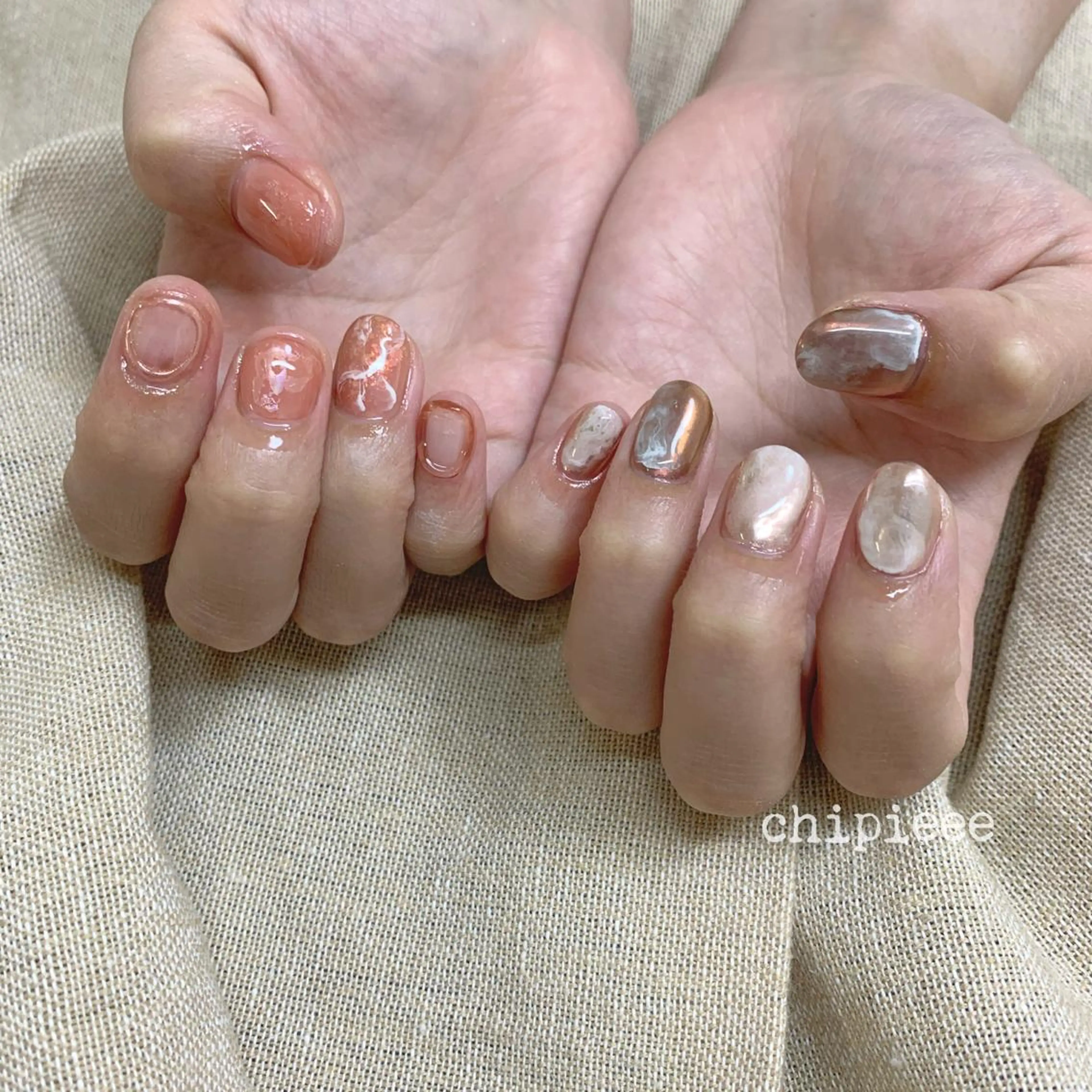 ネイル クリアネイル ミラーネイル ニュアンスネイル ぷっくりネイル . SHIORIのネイルデザイン