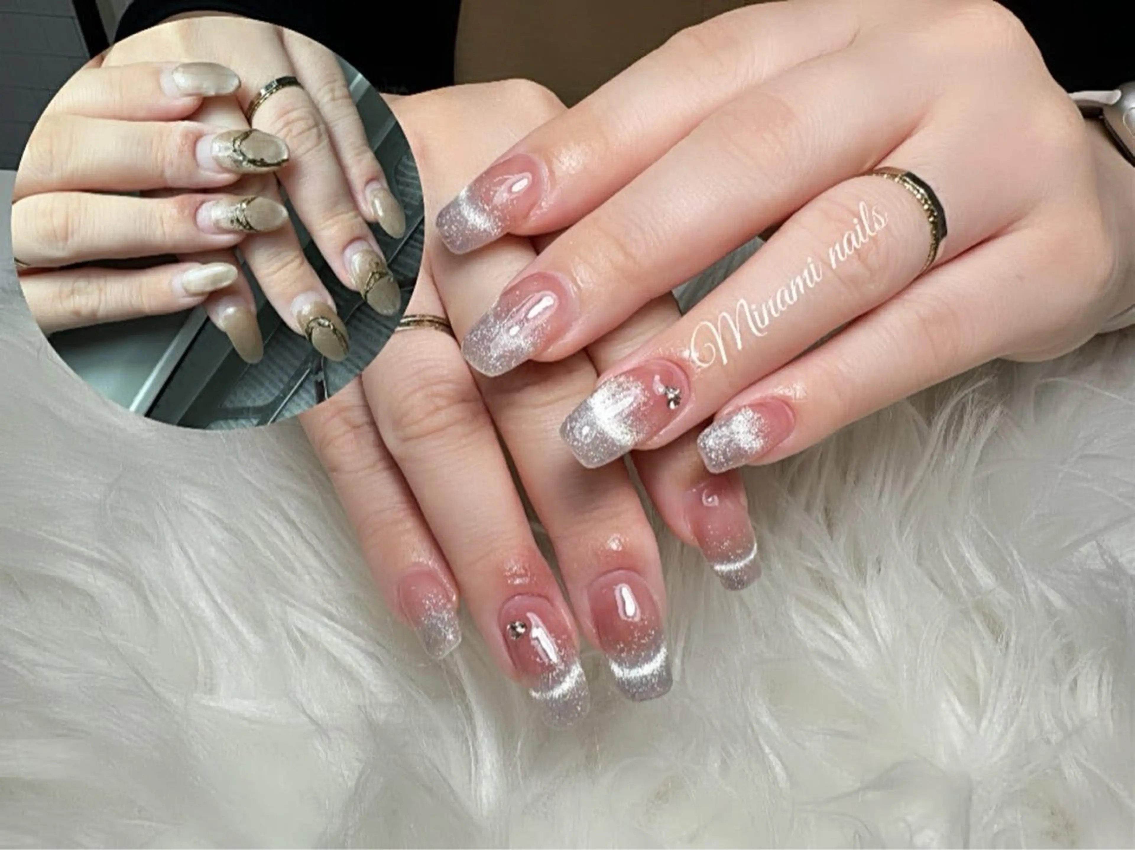 ネイル フレンチネイル マグネットネイル マグネットフレンチ ワンカラーネイル Minami Nailsのネイルデザイン