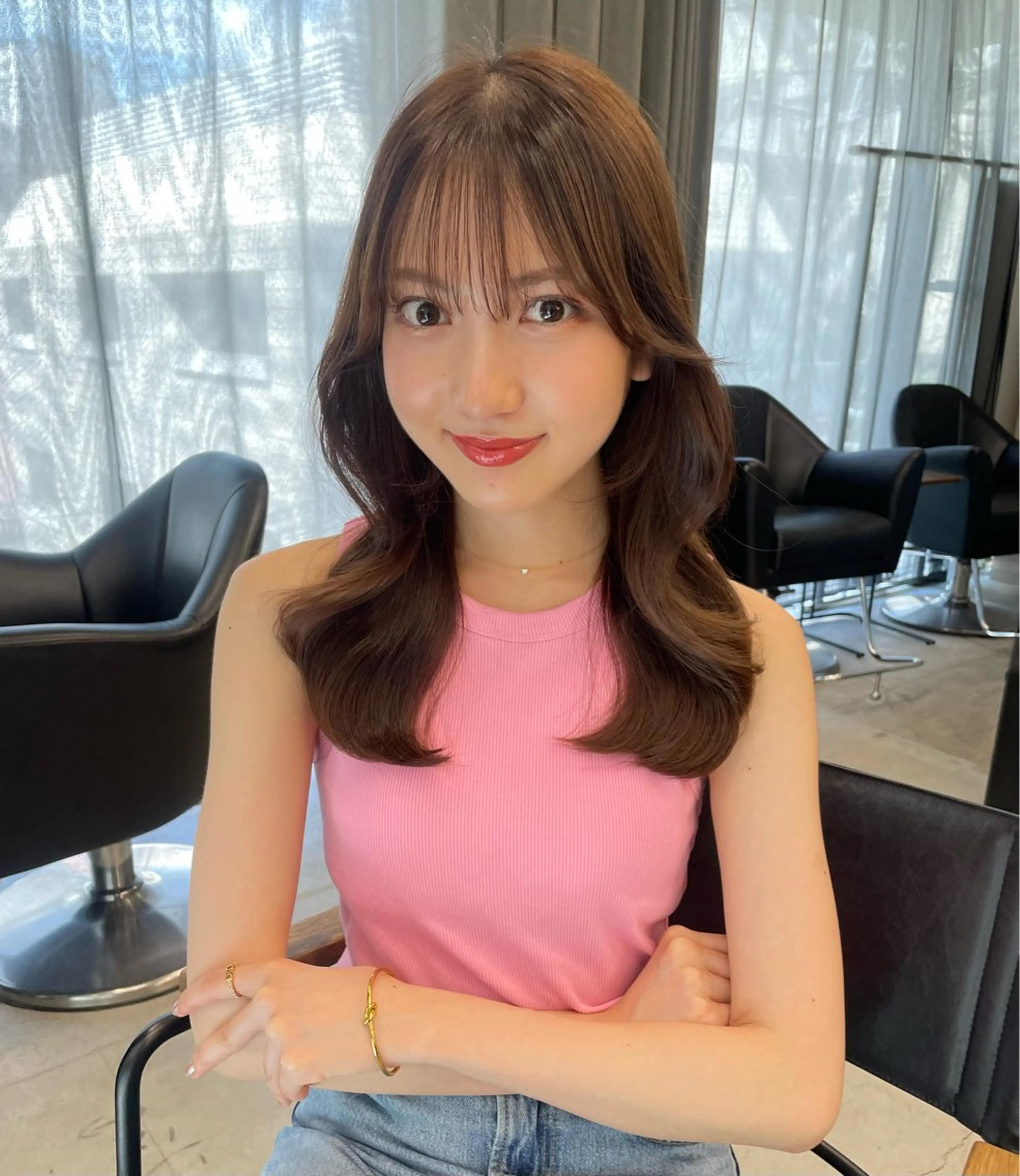 ミディアム 伊藤 莉奈　韓国ヘアのヘアスタイル