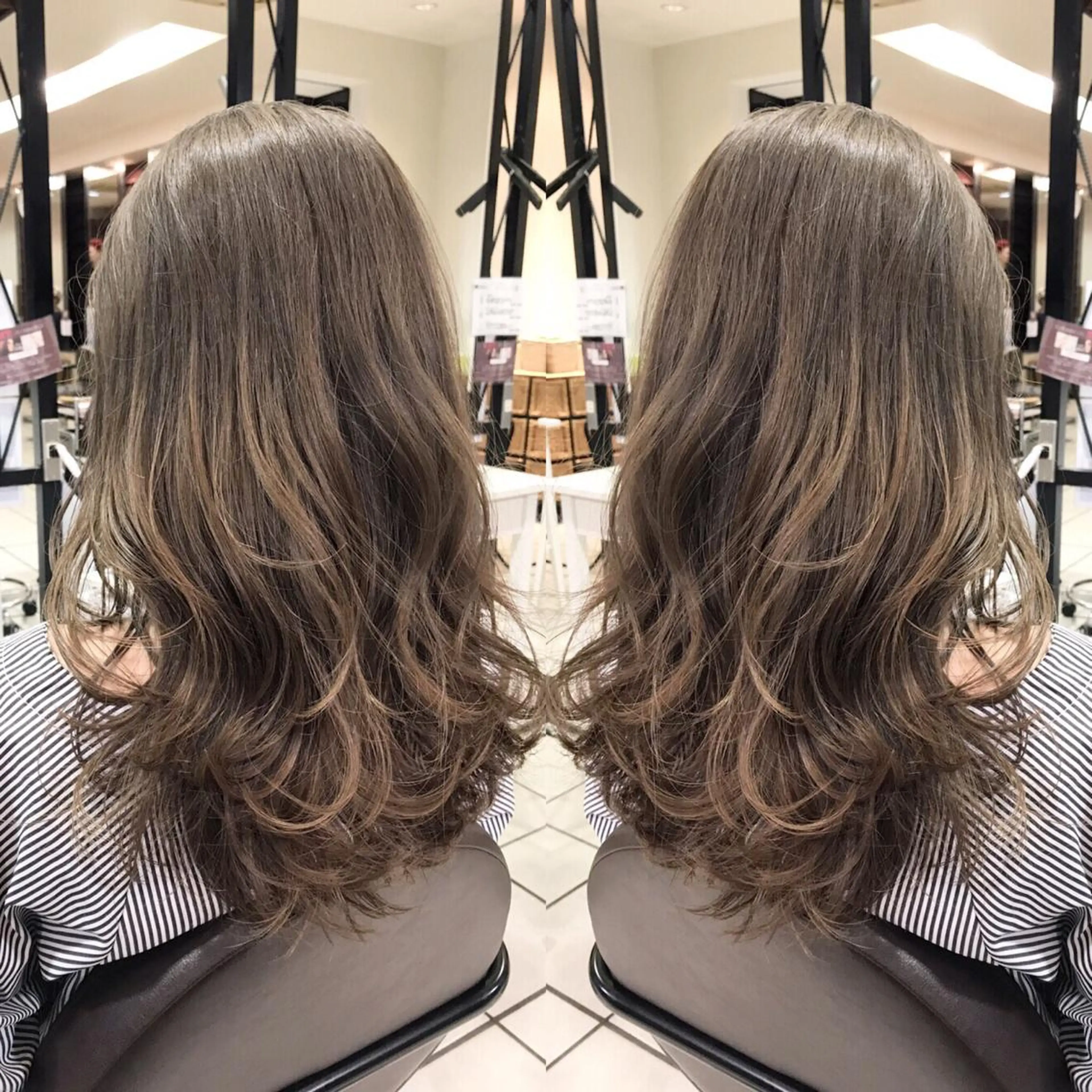 セミロング カラー シールエクステ⭐️ オオミタクヤのヘアスタイル