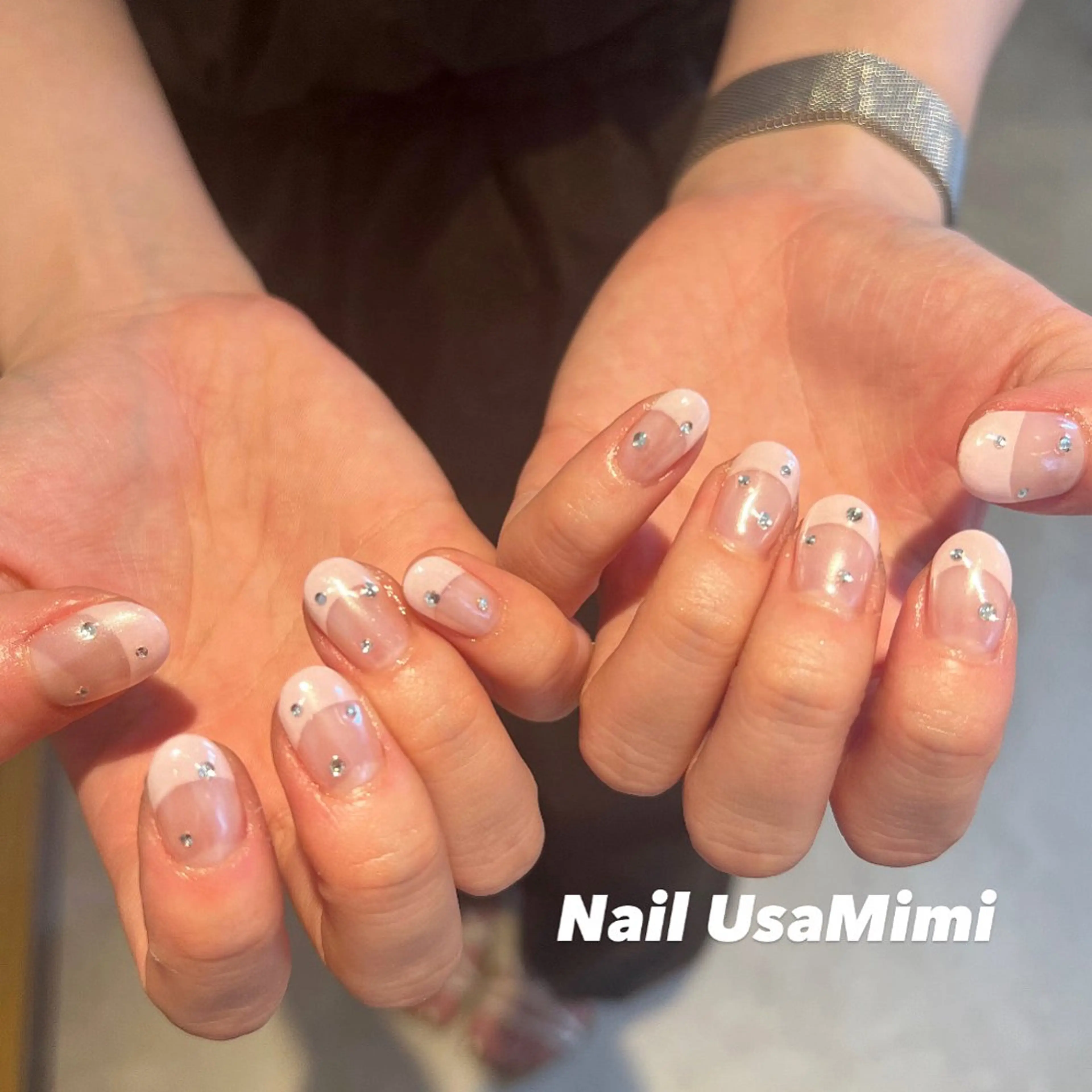ネイル アートネイル オーロラネイル チークネイル フレンチネイル ジェルネイル ハンドネイル 本町NailUsa Mimi RIKOのネイルデザイン