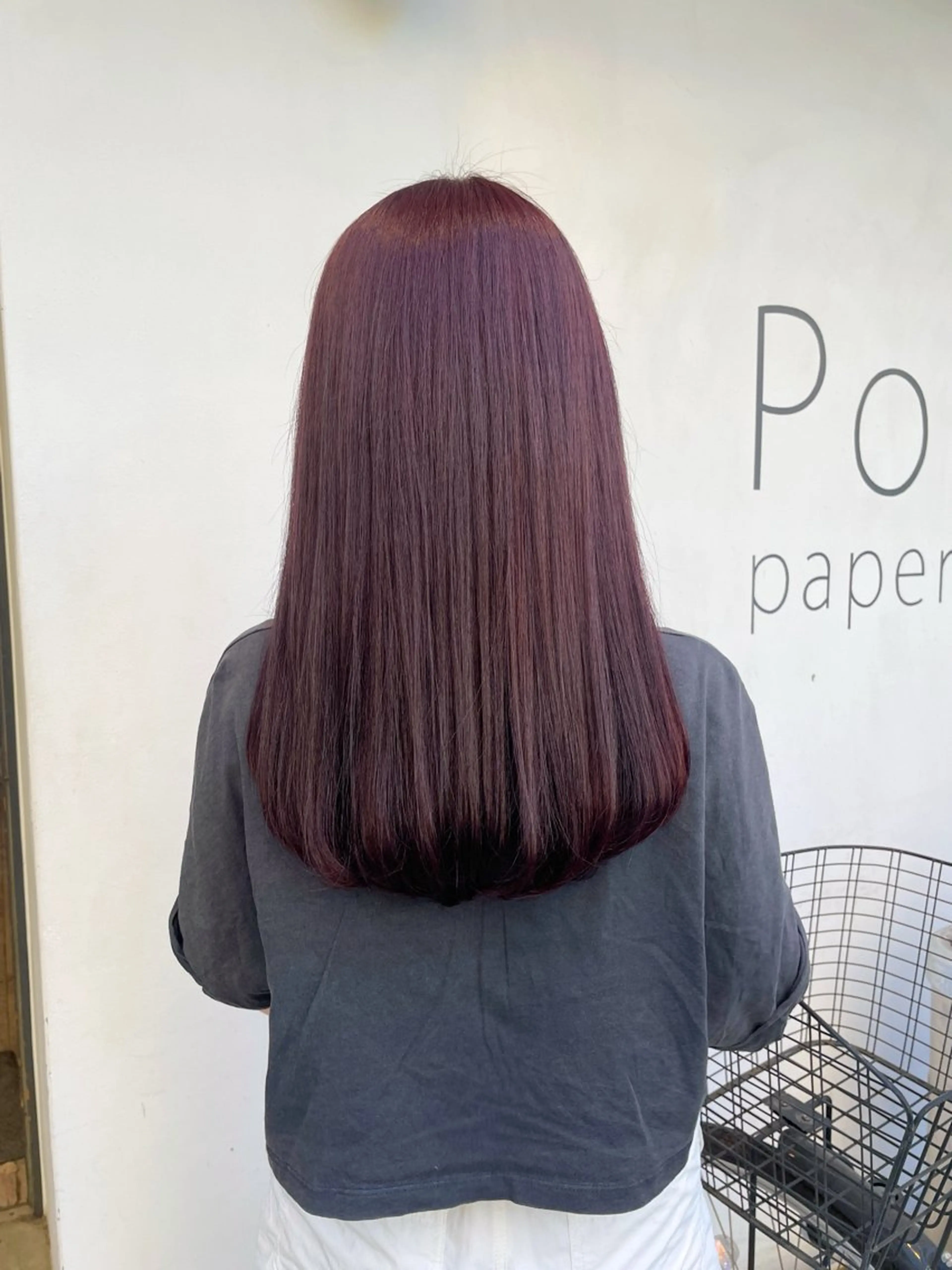 ロング ピンクラベンダー カット ヘアカラー トリートメント re; みおのヘアスタイル